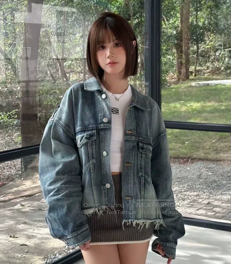 Balenciaga Balenciaga Blue Washed Aged Cotton Collar Single Breasted Size US L / EU 52-54 / 3 - 8 Thumbnail