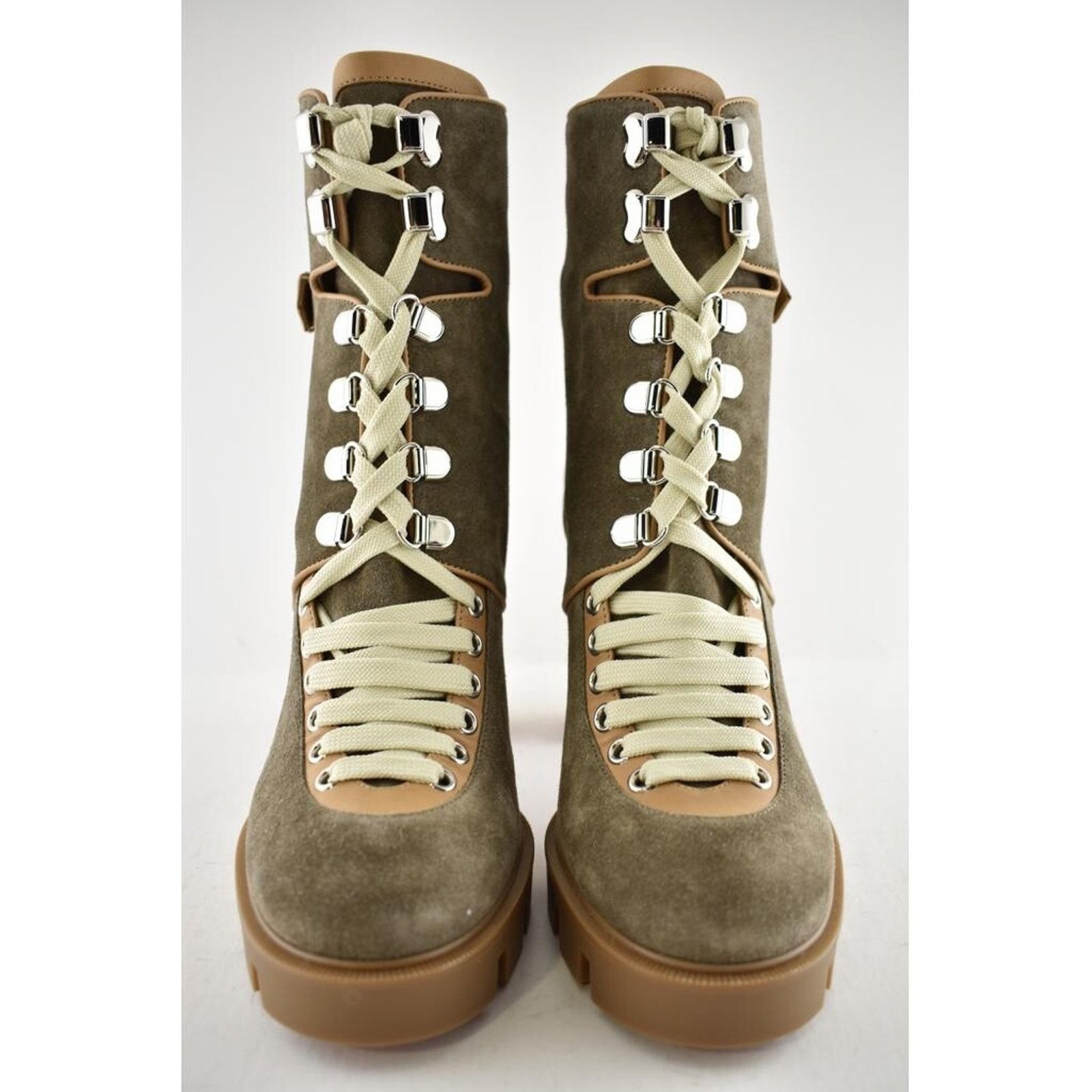 Christian Louboutin Christian Louboutin Macademia 100 Grey Suede Lace Up Size US 10 / IT 40 - 5 Thumbnail