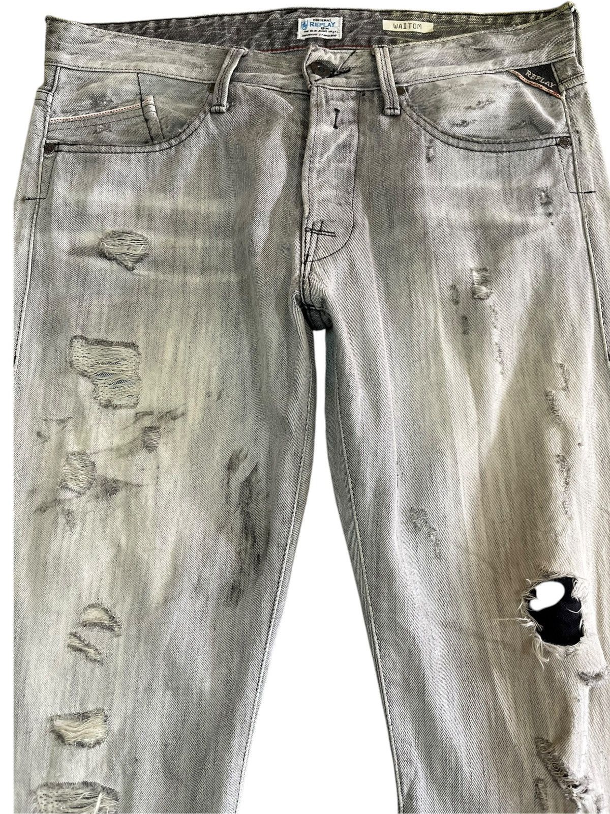 Beauty Beast × Replay Vintage Replay Waitom Distressed Denim Size US 35 - 4 Thumbnail