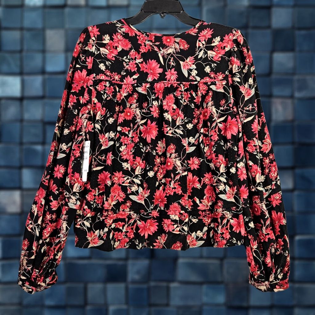 Treasure & Bond Treasure & Bond Women’s Blouse S NWT Black Red Floral Boho Peasant Long Sleeve Round Neck Shirt Shirt? Size S / US 4 / IT 40 - 1 Thumbnail