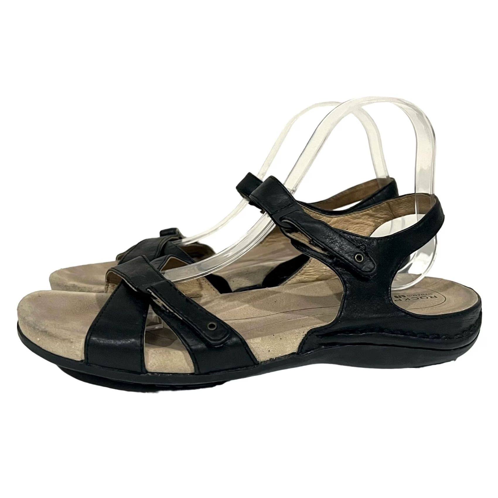 Rockport Rockport Women's Sandals Flat Leather Footbed Black 9.5M Size US 10 / IT 40 - 4 Thumbnail