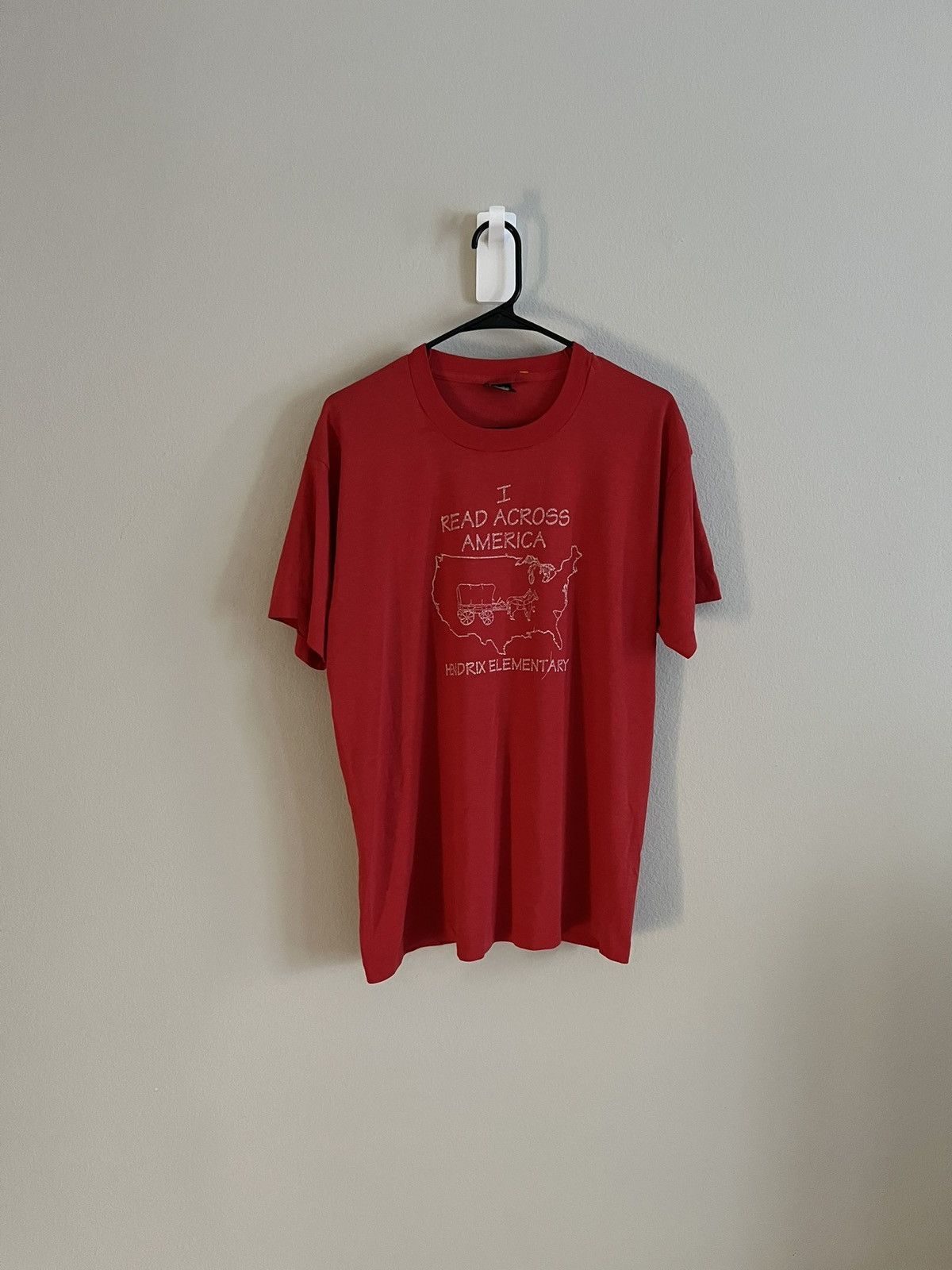 Vintage Vintage 90s Red Screen Stars Single Stitch Tee Size US L / EU 52-54 / 3 - 1 Thumbnail