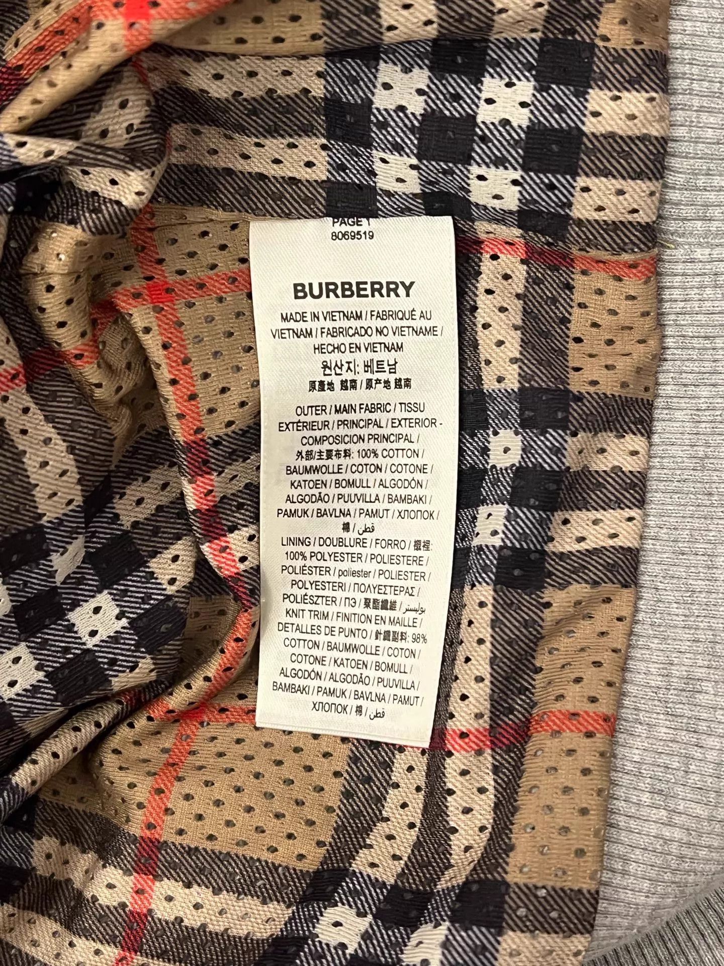 Burberry Burberry Logo Plaque Hoodie Unisex Gray Size L Size US L / EU 52-54 / 3 - 4 Thumbnail