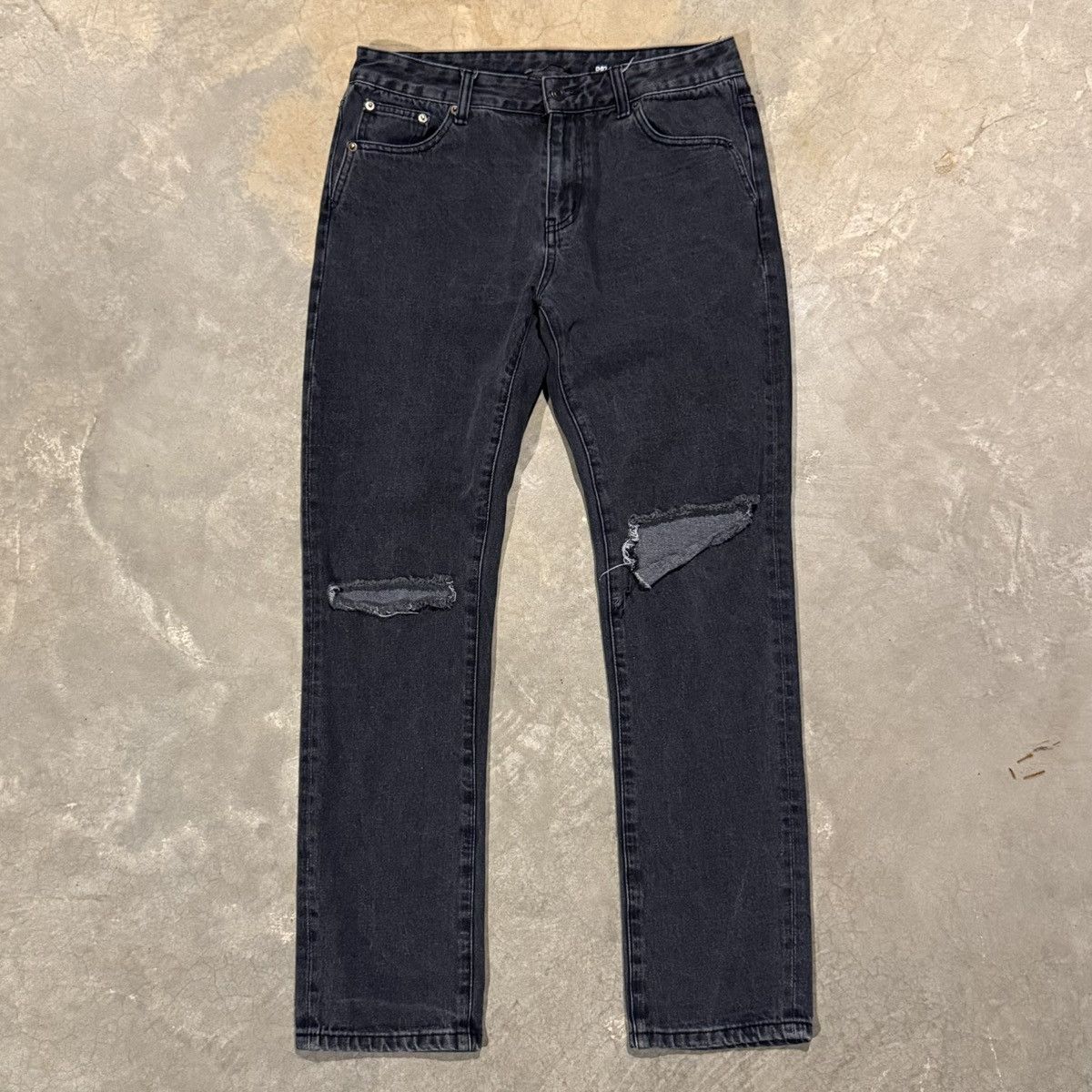 Saint Laurent SS16 by Hedi Slimane Knee Slit Crash Denim