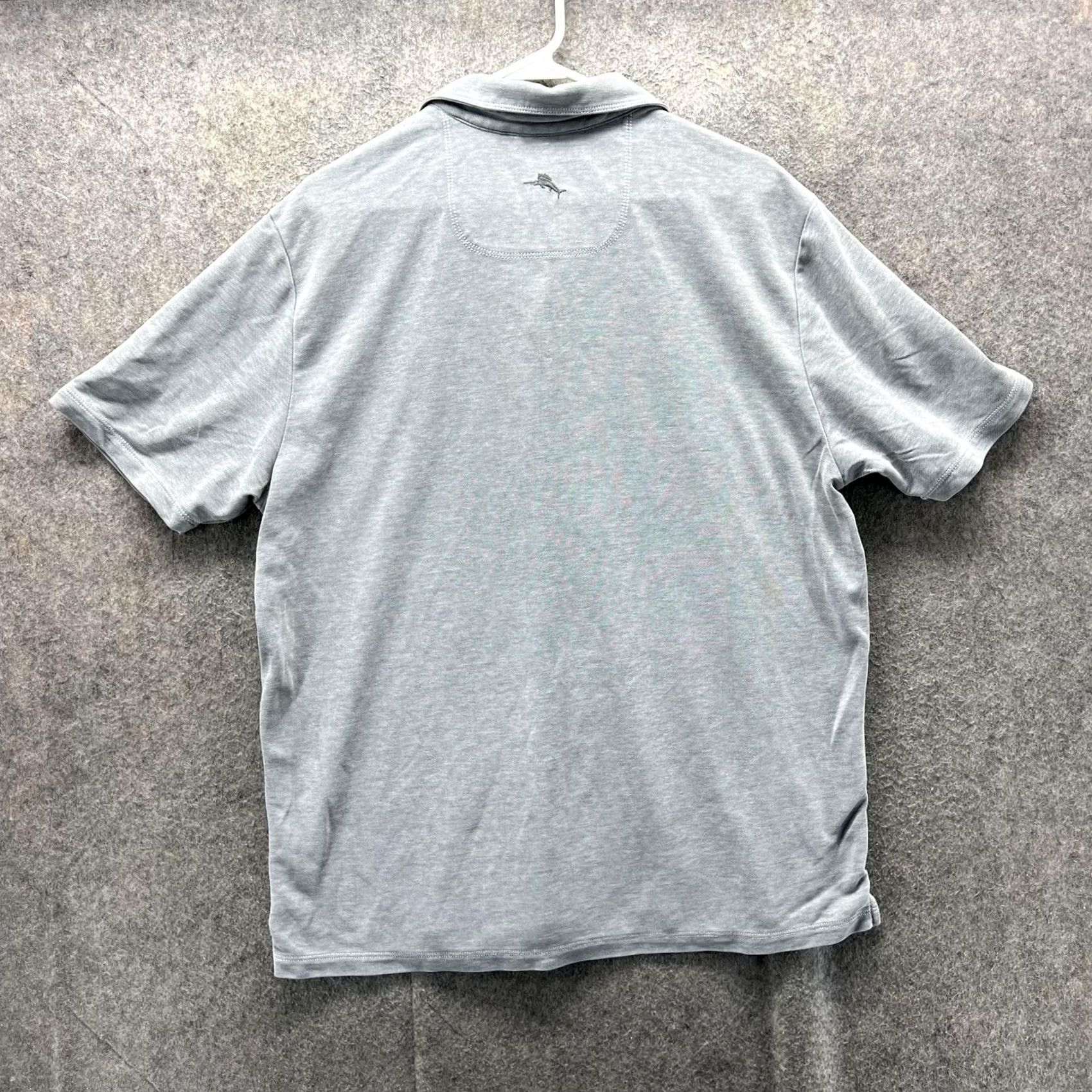 Tommy Bahama Tommy Bahama Polo Shirt Mens XL Gray Solid Knit Marlin Logo Casual Golf Shirt Size US XL / EU 56 / 4 - 2 Thumbnail