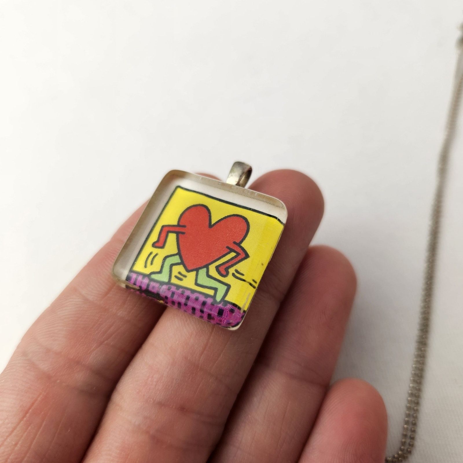 Keith Haring Vintage Sterling Silver Silver Keith Haring Heart Necklace Size ONE SIZE - 3 Thumbnail