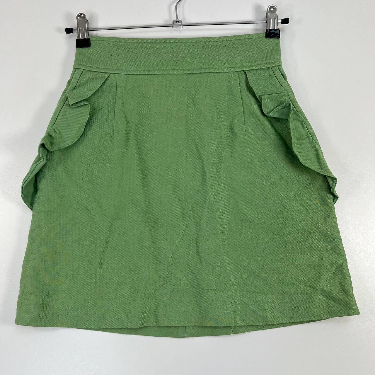 Sandro Sandro Green Mini Skirt High Waist Ruffle Detail Womens Sz S Size S / US 4 / IT 40 - 5 Thumbnail