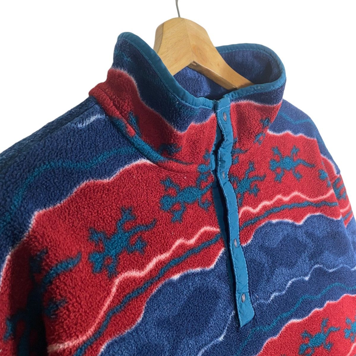 L.L. Bean × Patagonia Vintage L.L. Bean Red Multi Fleece Half Button Size US M / EU 48-50 / 2 - 8 Thumbnail