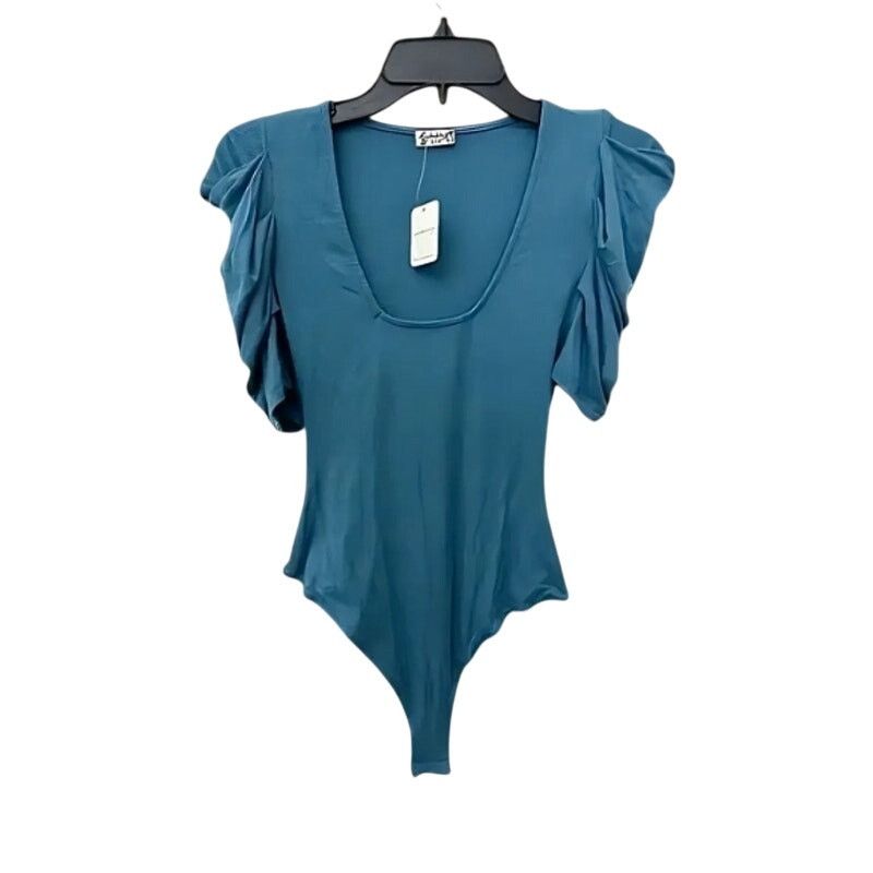 Free People Free People Bodysuit Short Sleeves Ruffled Blue Women's XS Size XS / US 0-2 / IT 36-38 - 2 Thumbnail