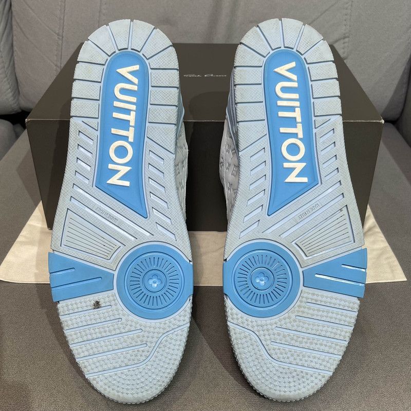 Louis Vuitton Louis Vuitton Trainer Blue Low-Top Sneakers for Men -2508 Size US 8.5 / EU 41-42 - 4 Thumbnail