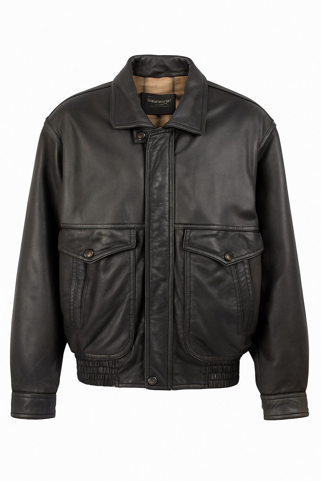 Pierre Cardin Vintage Pierre Cardin Paris Black Leather Bomber Jacket Size US M / EU 48-50 / 2 - 1 Thumbnail