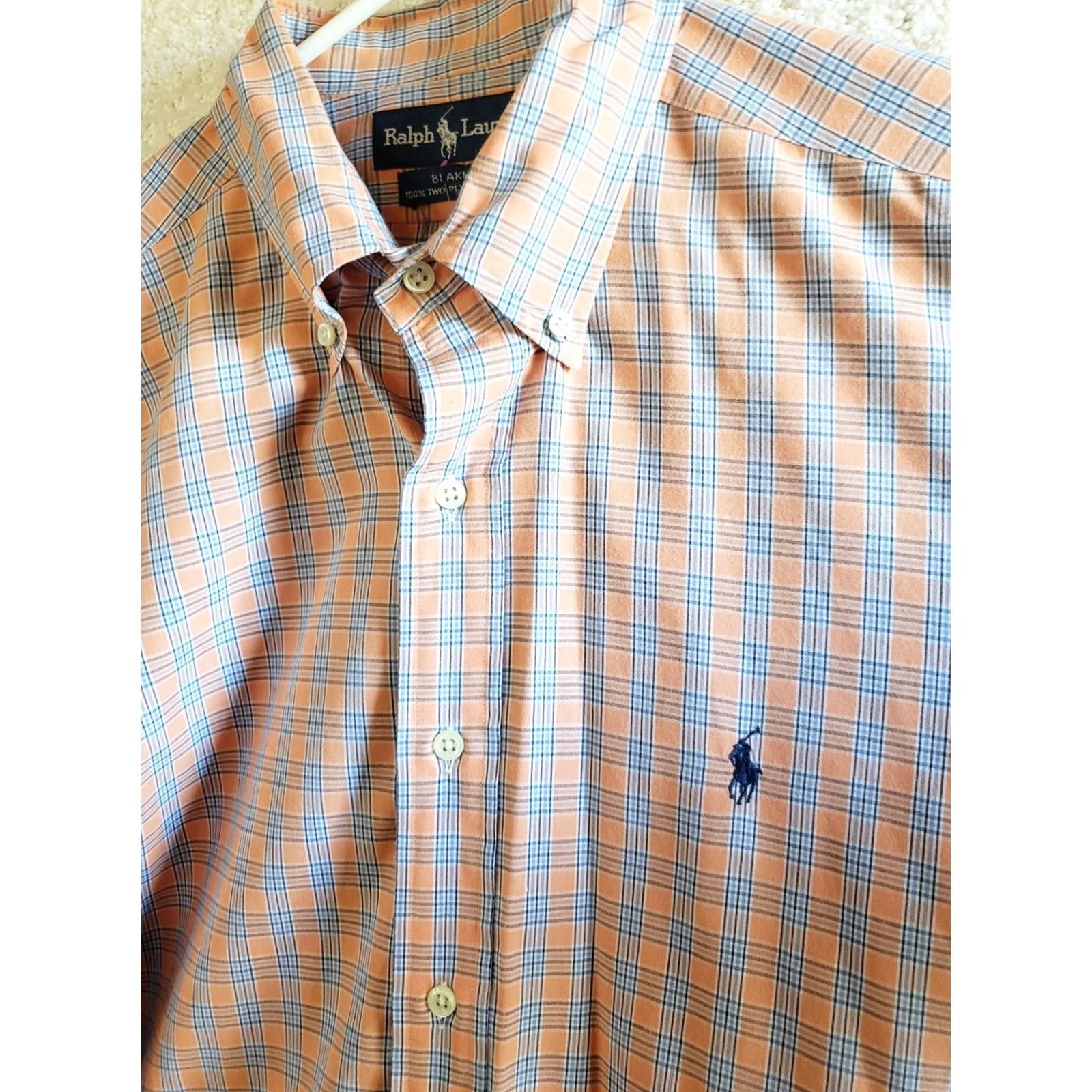 Polo Ralph Lauren VINTAGE Polo Ralph Lauren Blake Coral Plaid Button-Up Shirt Long Sleeve Mens Sz L Cotton Size US L / EU 52-54 / 3 - 3 Thumbnail