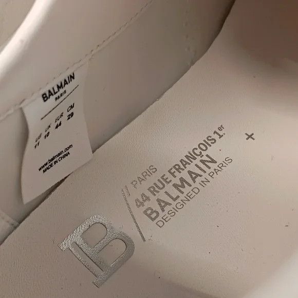 Balmain Balmain Men's White B-Bold Low-Top Sneakers - EU44/US11 Size US 11 / EU 44 - 11 Thumbnail