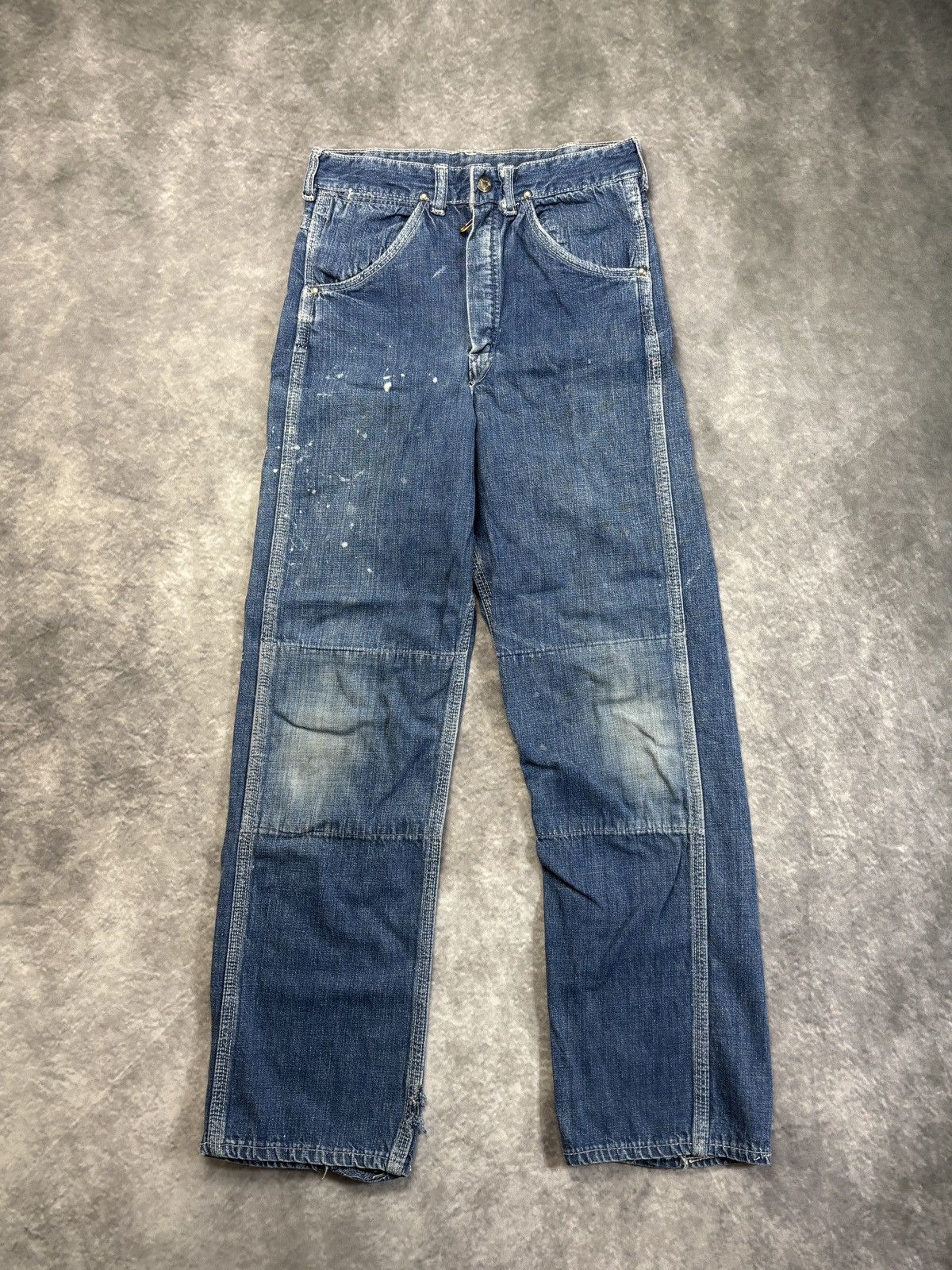 Sears × Vintage True Vintage Work Denim Double Knee Jeans 1960s 1970s Carpen Size 24" / US 00 / IT 34 - 1 Thumbnail