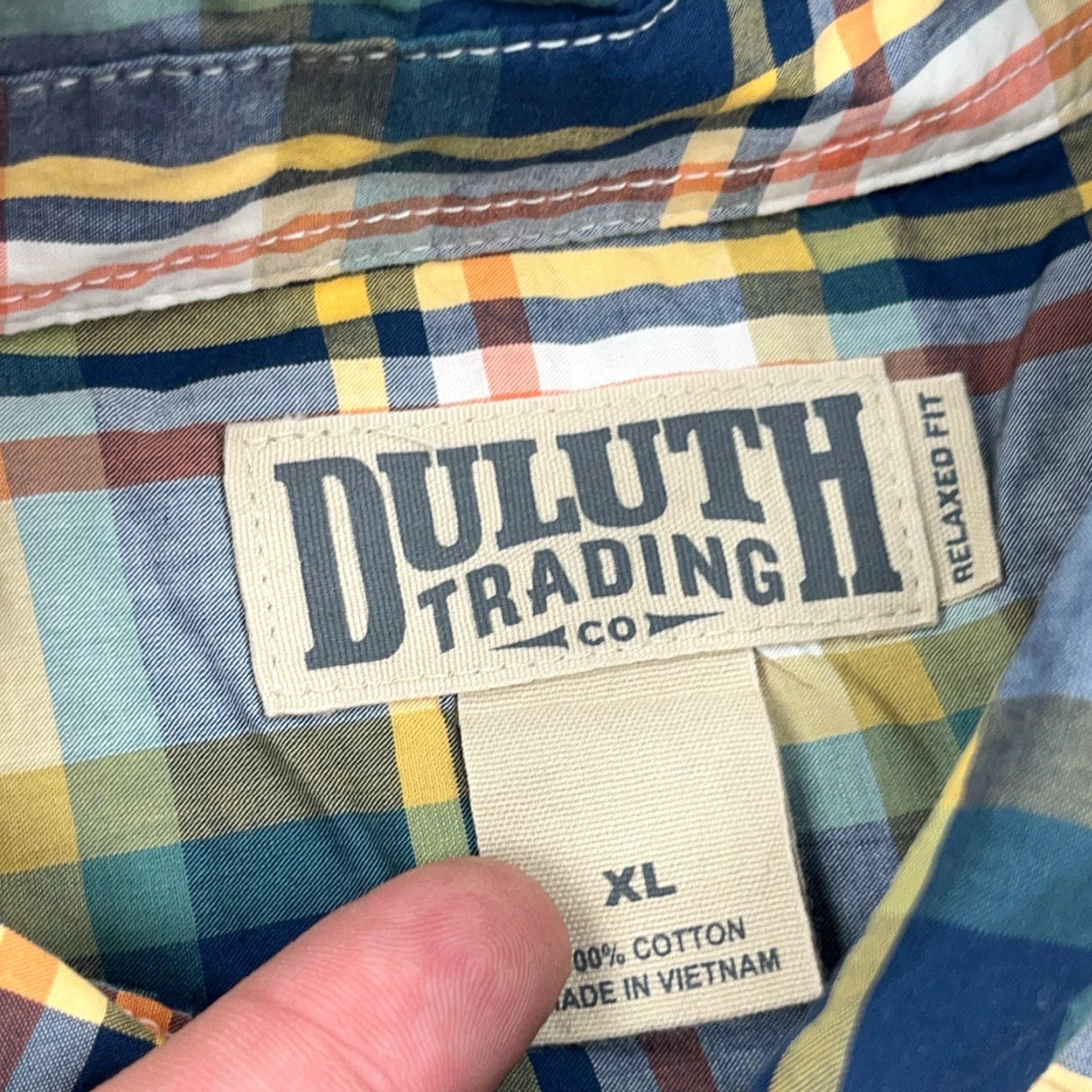 Vintage Duluth Shirt Men XL Blue Plaid Button-Up Pocket Outdoors Casual Comfort Cotton Shirt Size US XL / EU 56 / 4 - 3 Thumbnail