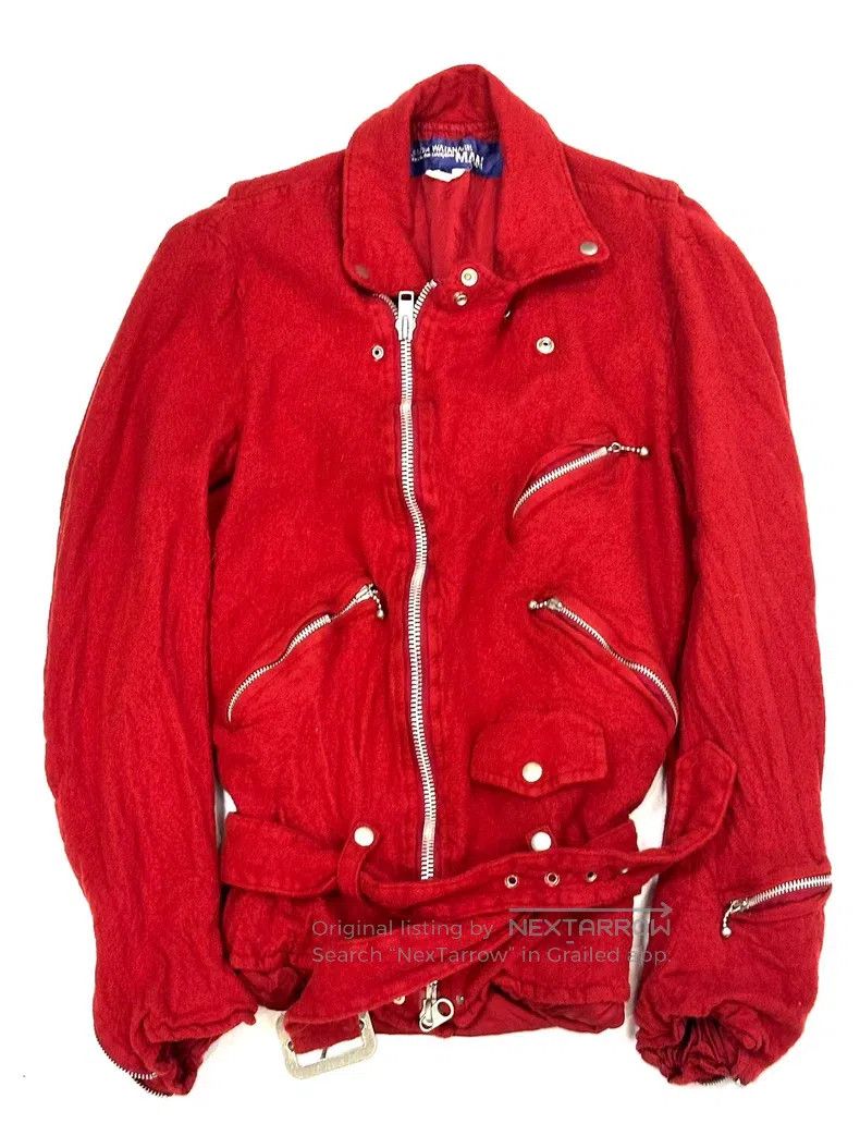 Junya Watanabe Junya Watanabe Red Zipper Biker Jacket Size US S / EU 44-46 / 1 - 1 Thumbnail