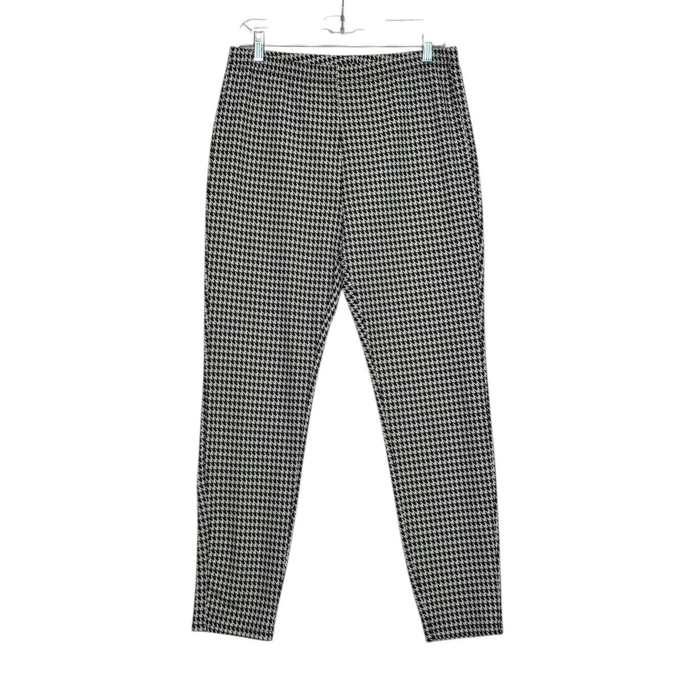 Shein Shein black white houndstooth pull on pants size Large Size 30" / US 8 / IT 44 - 1 Thumbnail