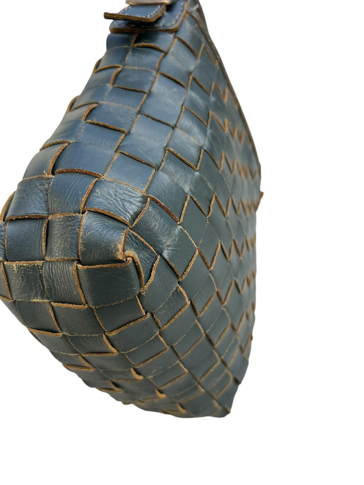 Leather Distressed Patina Intrecciato Leather Bag Zucchero Filato Size ONE SIZE - 14 Thumbnail