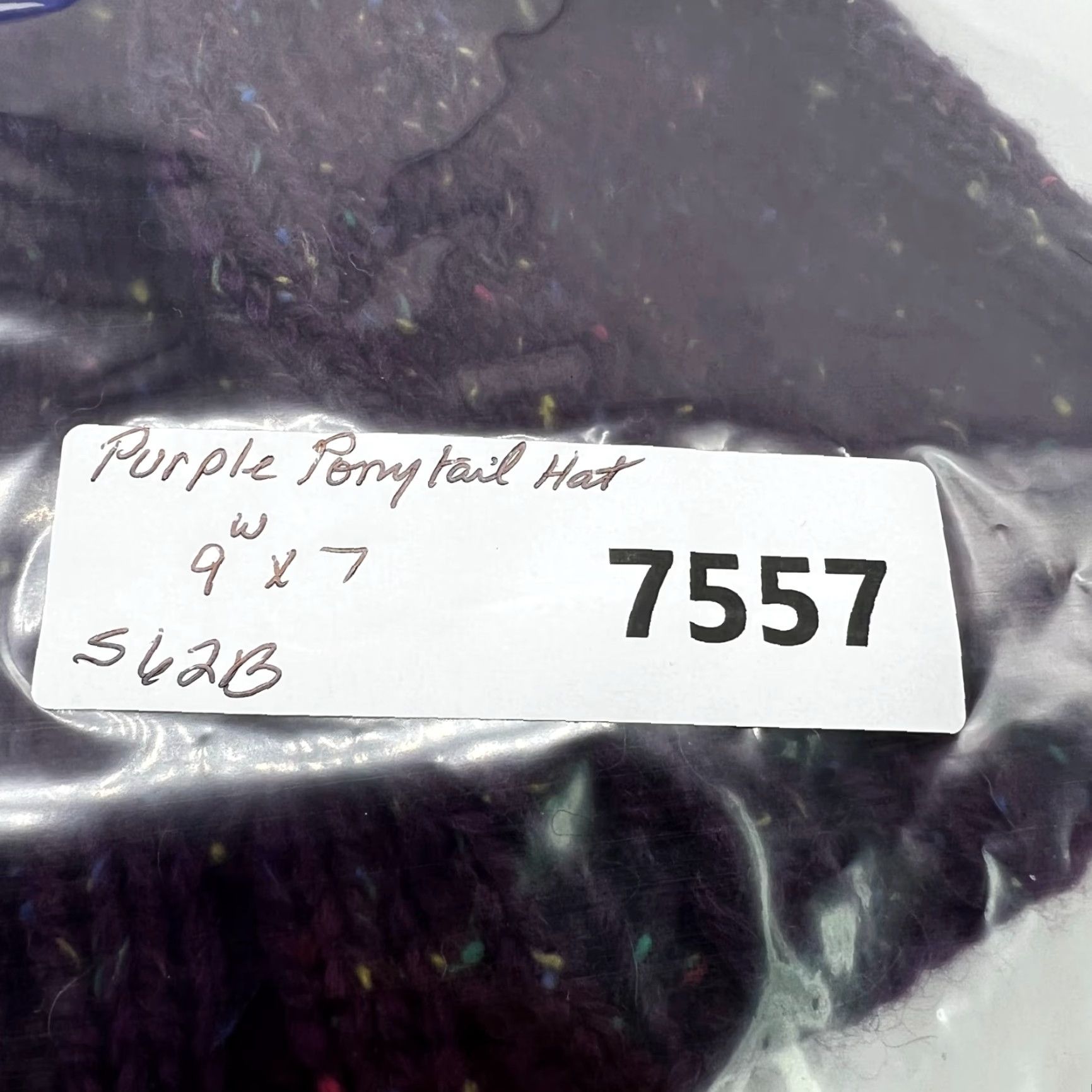 Vintage VINTAGE Hand Knitted Purple Beanie Hat One Size Ski Cap - Teens - Acrylic - Made in USA Size ONE SIZE - 4 Thumbnail
