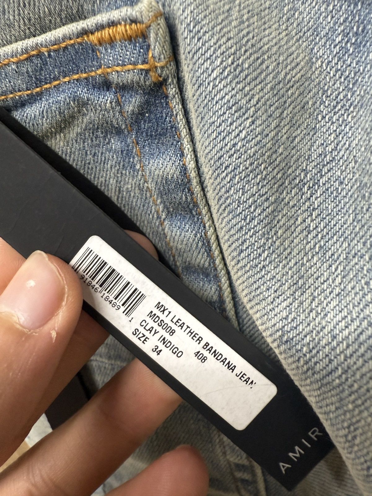 Amiri Amiri MX1 Blue Bandana Jeans Size US 34 / EU 50 - 12 Thumbnail