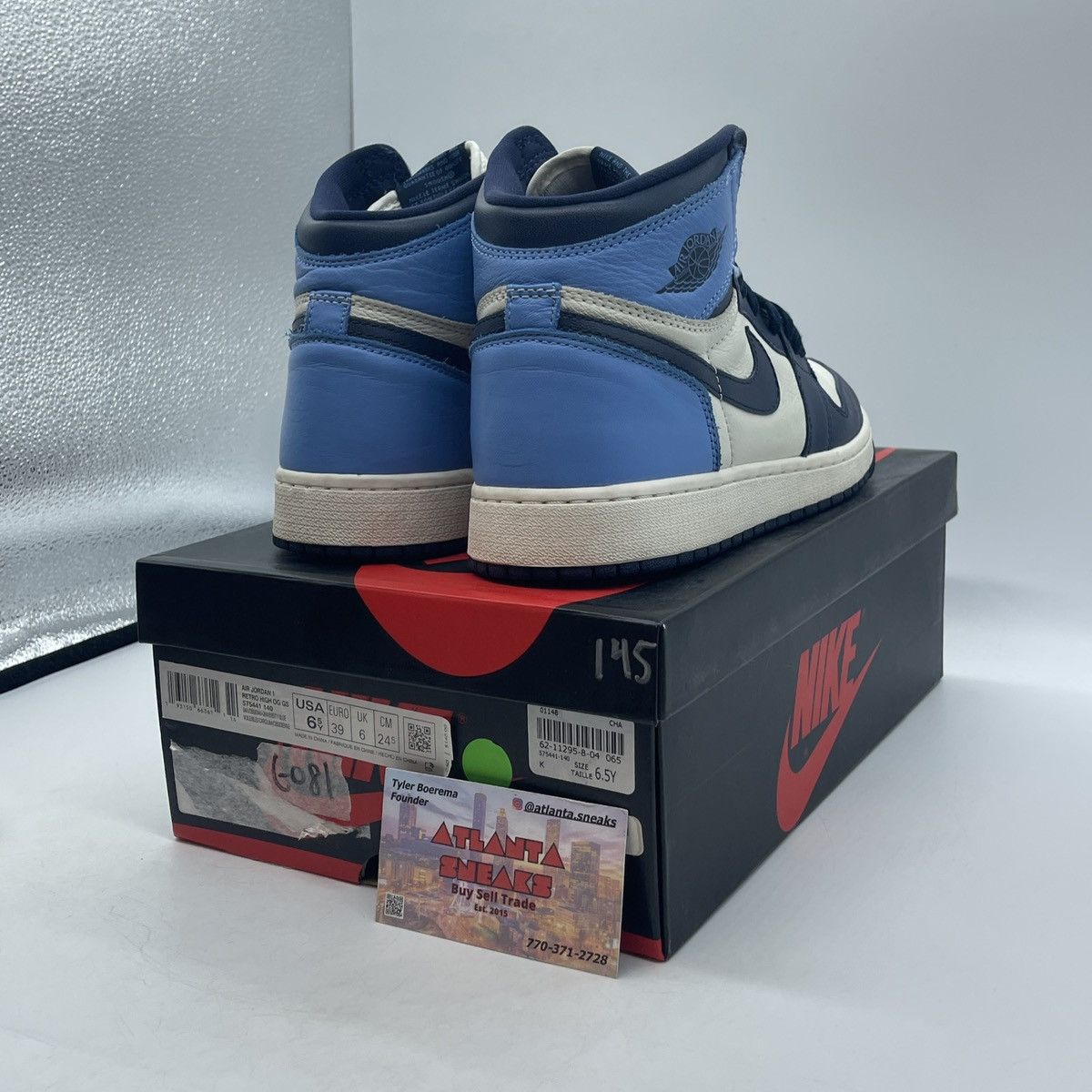 Jordan Brand Air Jordan 1 high obsidian Size US 6.5 / EU 39-40 - 5 Thumbnail