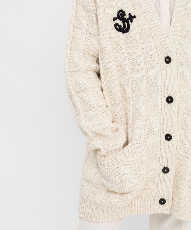 Jil Sander o1y1025 Cardigan in Ivory Size S / US 4 / IT 40 - 5 Thumbnail