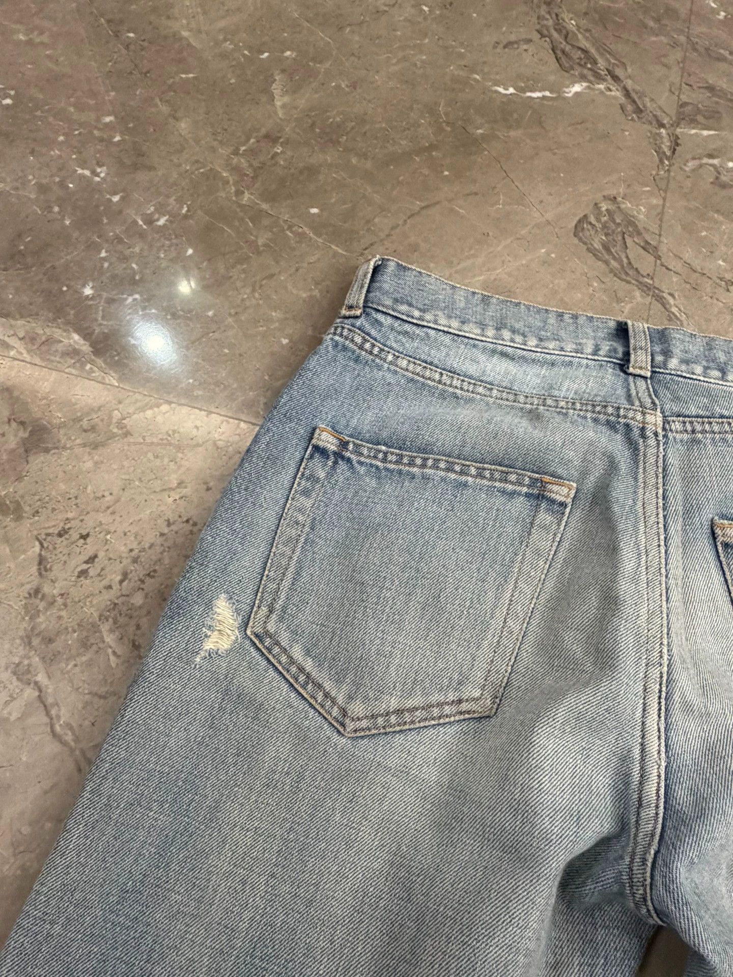 Saint Laurent Paris SLP Blue Cut Distressed Jeans Size 29 Size US 29 - 8 Thumbnail