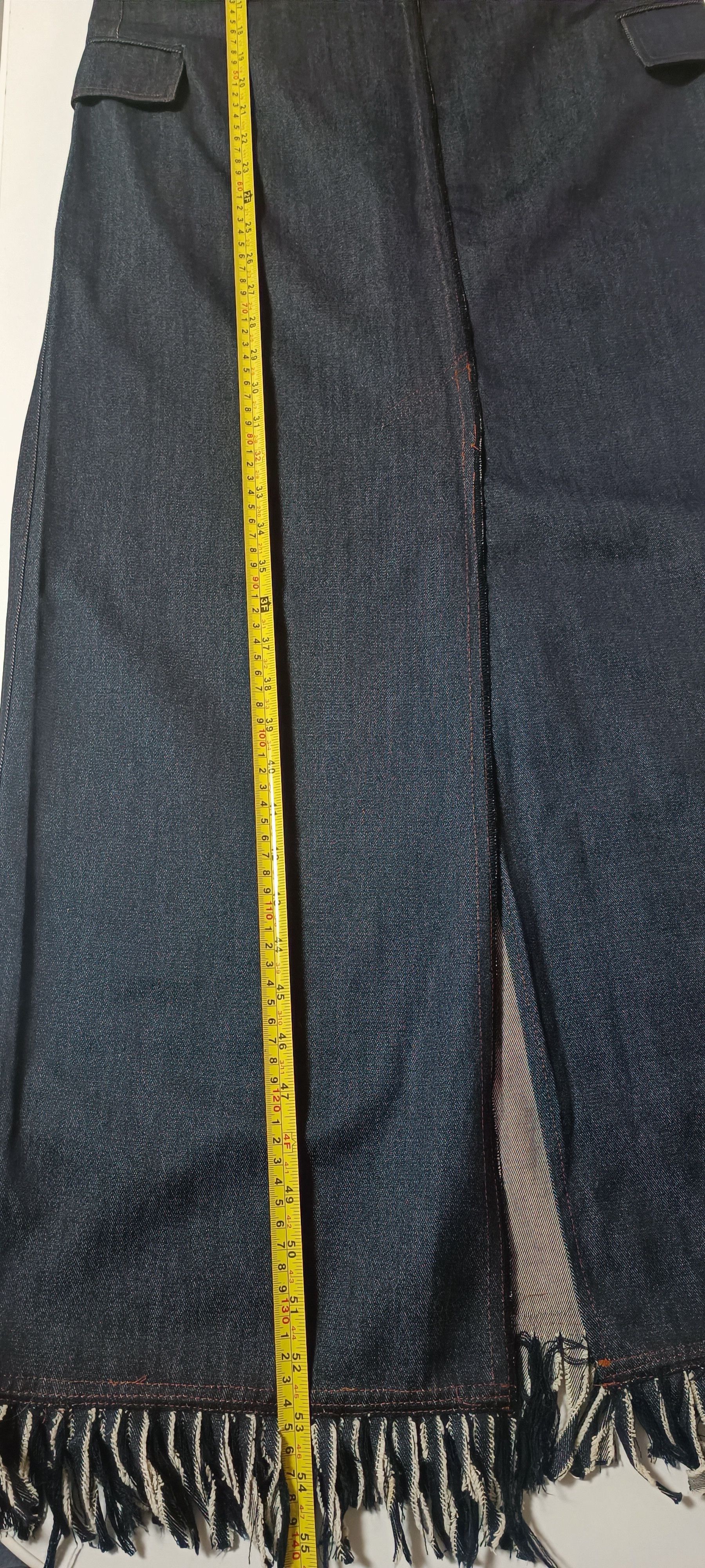 Jean Paul Gaultier Fall 1992- GaultierJeans - Fringed denim long dress Size L / US 10 / IT 46 - 7 Thumbnail