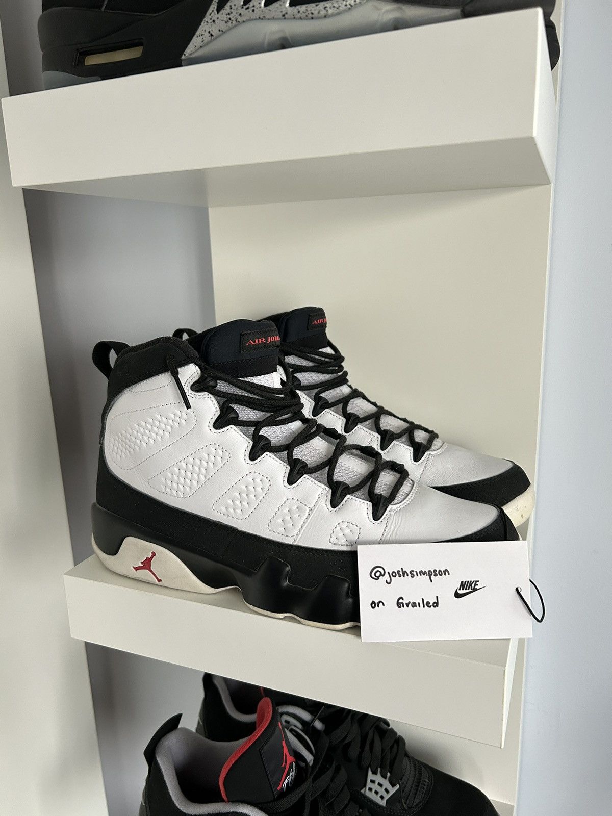 image of Air Jordan 9 Retro “Space Jam” Shoes in White/Black, Men's (Size 10)