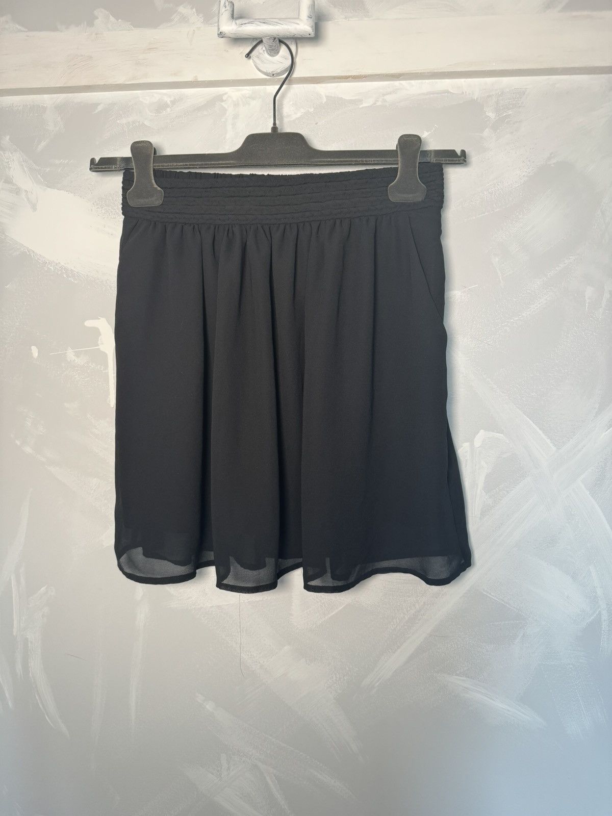 Japanese Brand Dex Black Mini Mesh Skirt Double Layred Avant Garde Size 30" / US 8 / IT 44 - 1 Thumbnail