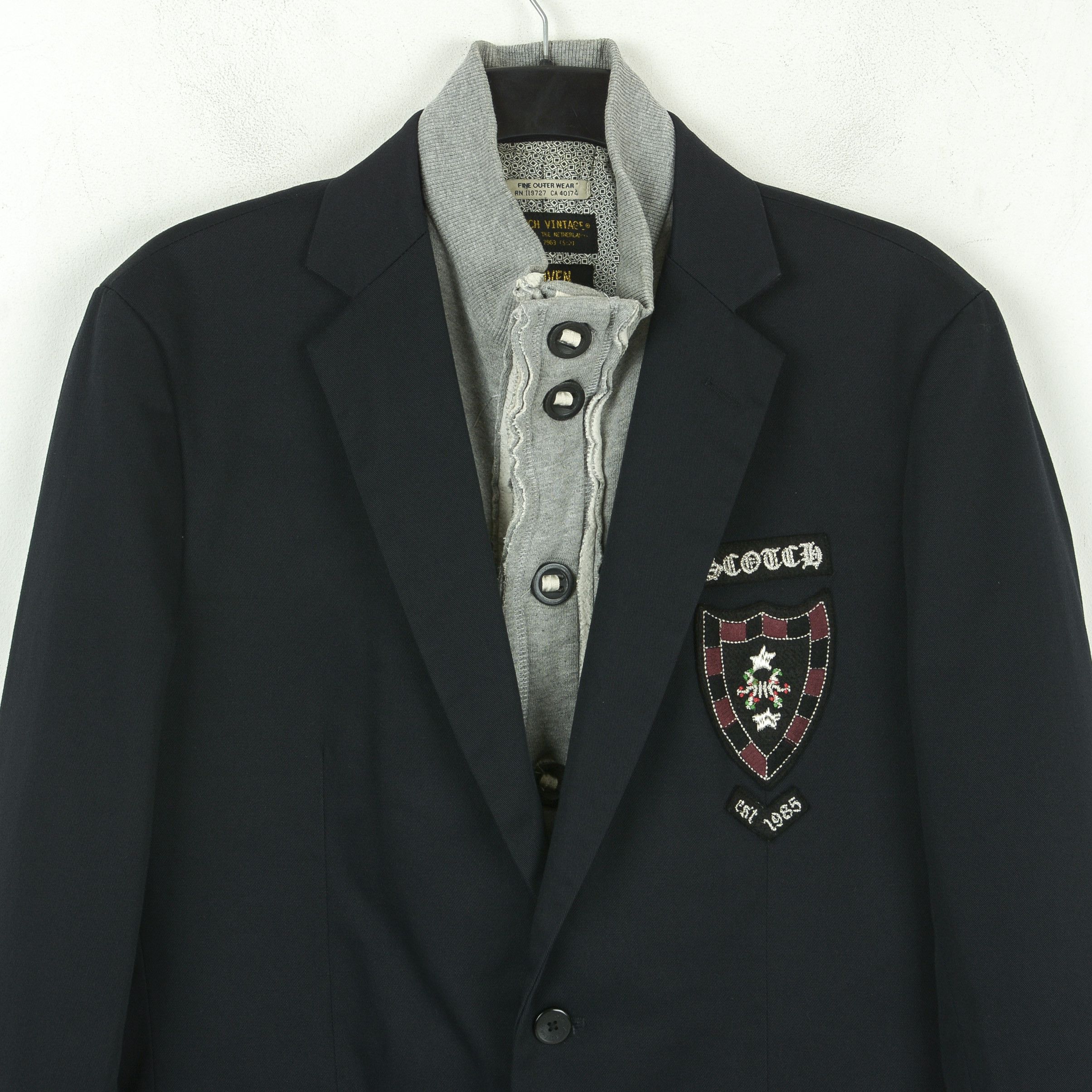 Scotch & Soda Vintage A4 Men XL Blazer Removable Removable Jumper Collar Size 44R - 1 Thumbnail
