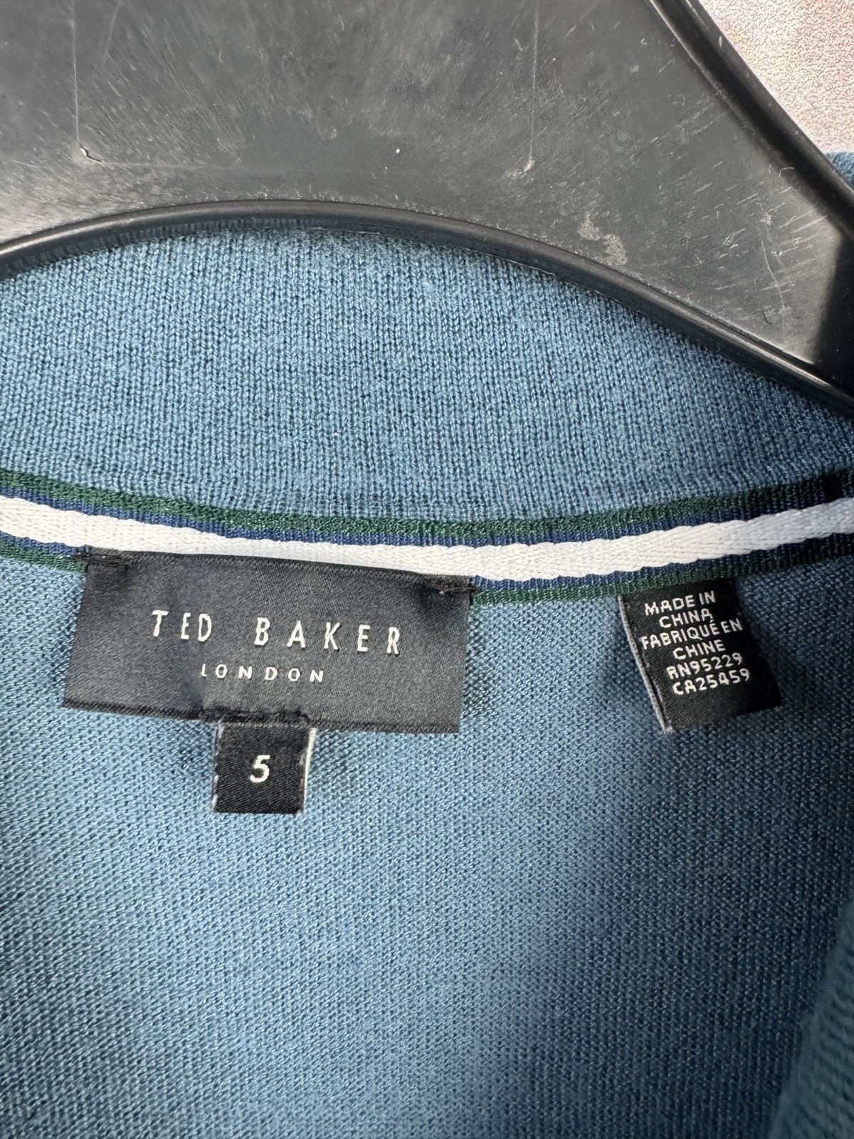 Ted Baker Ted Baker Textured Knit Polo Shirt Blue Short Sleeve Size US XL / EU 56 / 4 - 6 Thumbnail