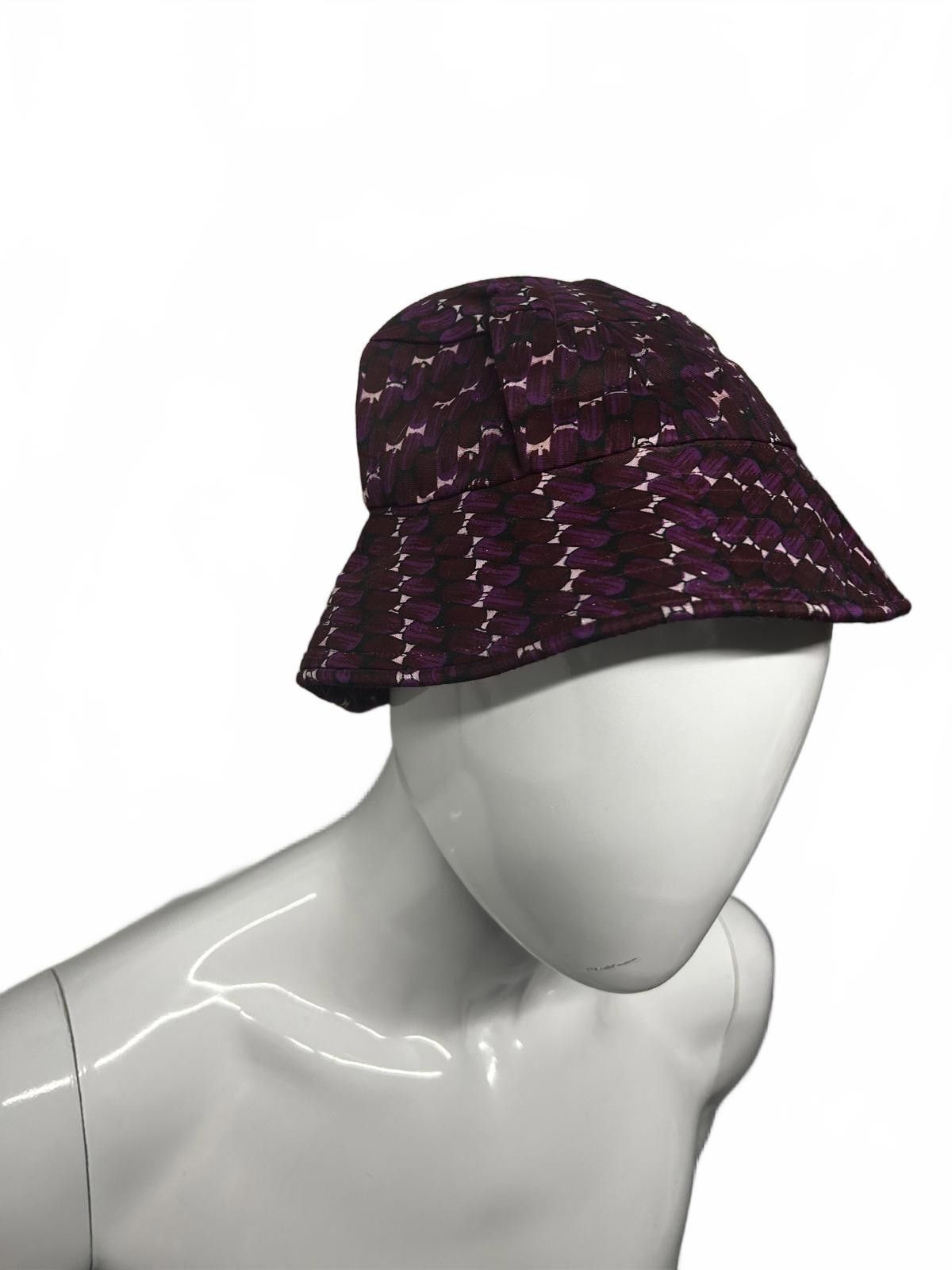 Designer Stylish Purple Patterned Bucket Hat Size ONE SIZE - 3 Thumbnail