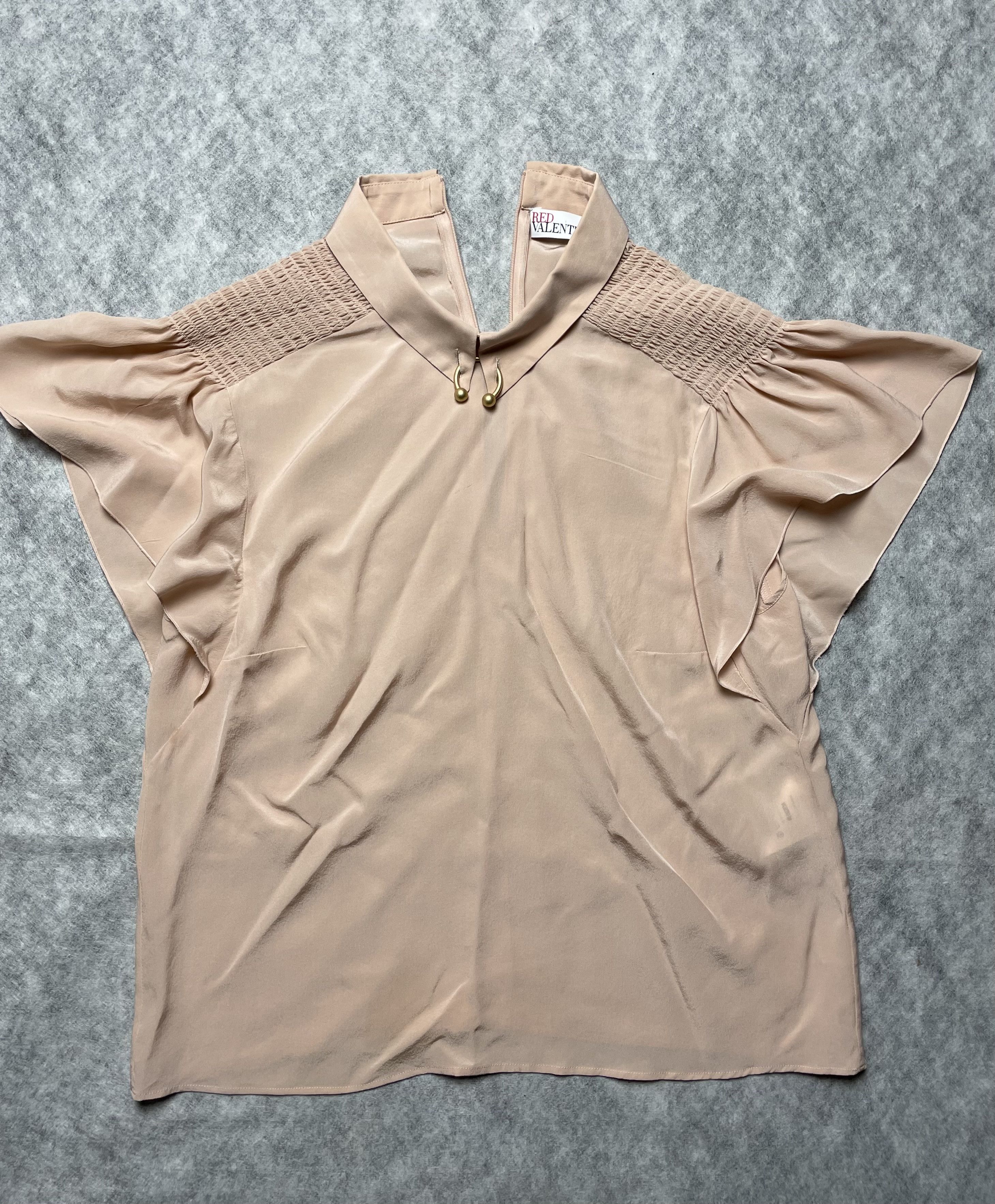 RED Valentino RED Valentino Pierced Ruffled Silk Blouse IT 42 Size M / US 6-8 / IT 42-44 - 7 Thumbnail