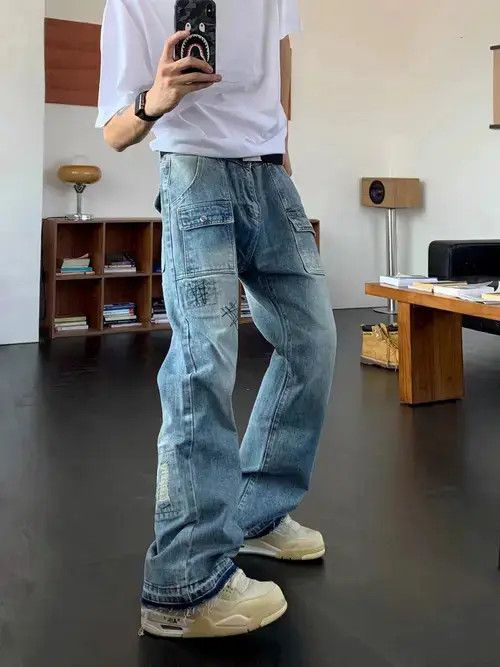 Japanese Brand × Jean High street washed distressed casual bootcut jeans Size US 32 / EU 48 - 2 Thumbnail