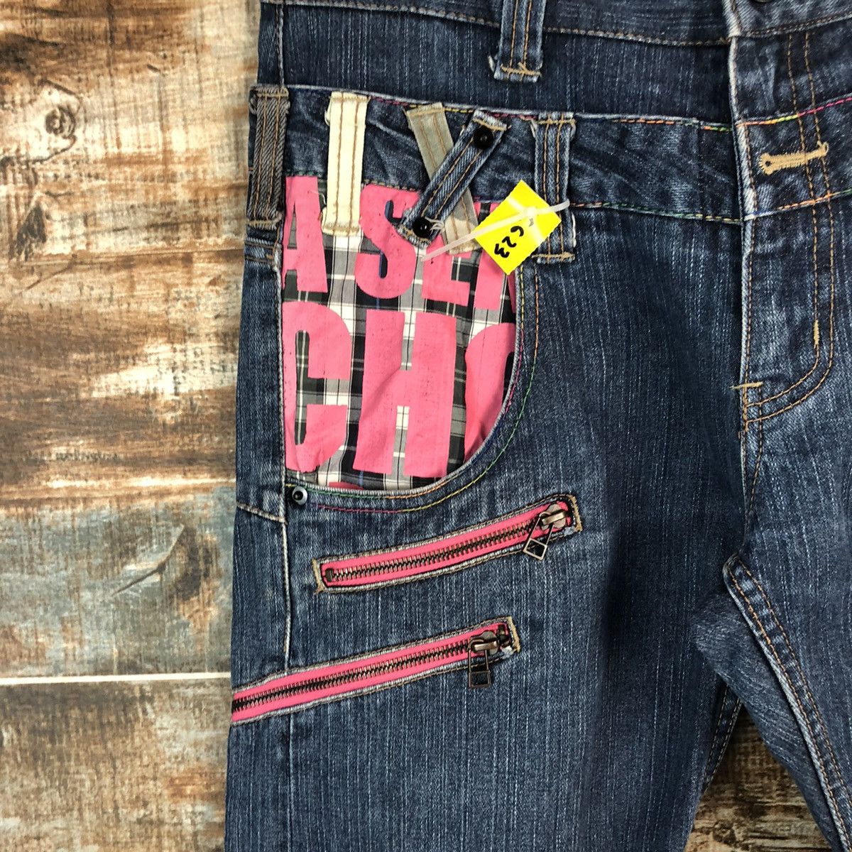 Japanese Brand DL Dominate double waist streetwear Blue Denim Pants #C623 Size US 30 / EU 46 - 7 Thumbnail