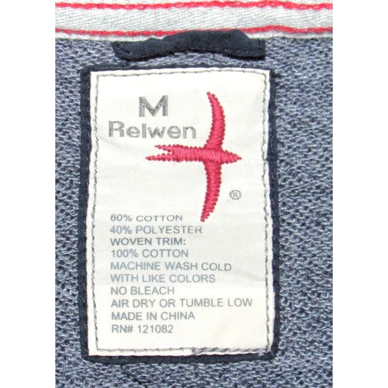 Relwen RELWEN Ringspun Grey Henley Sweater Medium Mens Shirt Size US M / EU 48-50 / 2 - 3 Thumbnail