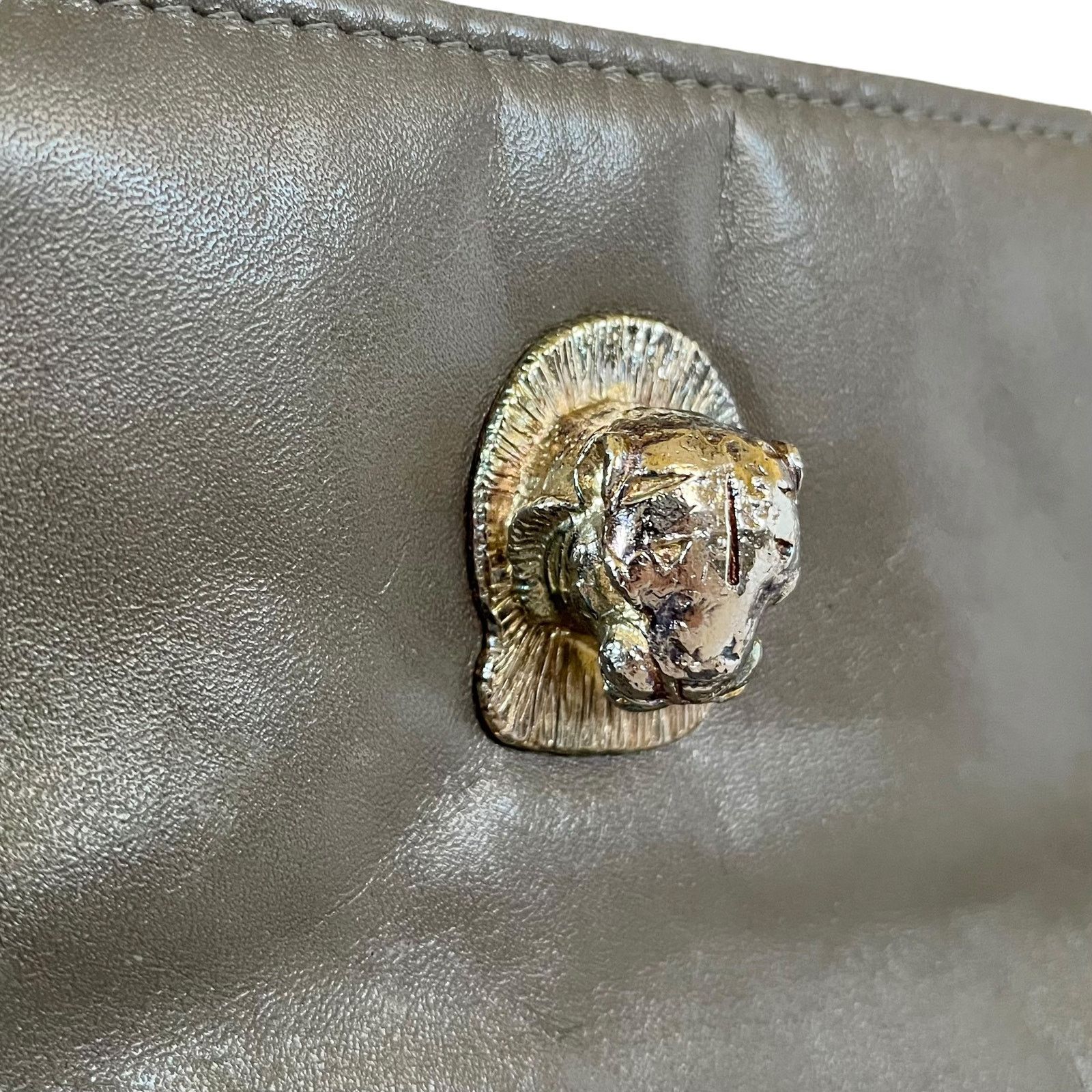 Vintage Ruth Saltz Vintage Cougar Bag Gray Leather Handbag Purse Size ONE SIZE - 4 Thumbnail