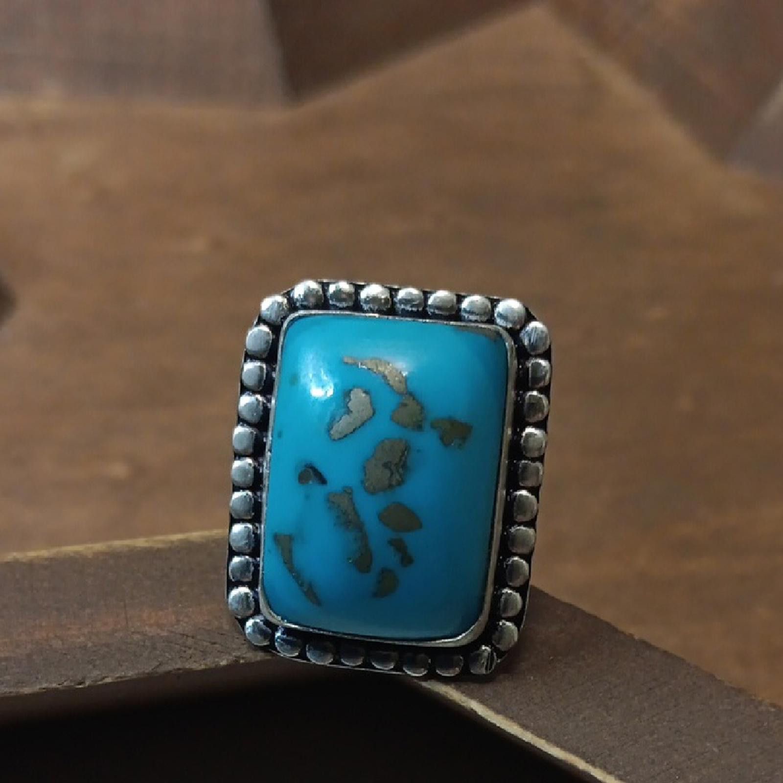 Designer Persisn Turquoise Ring Size ONE SIZE - 1 Thumbnail