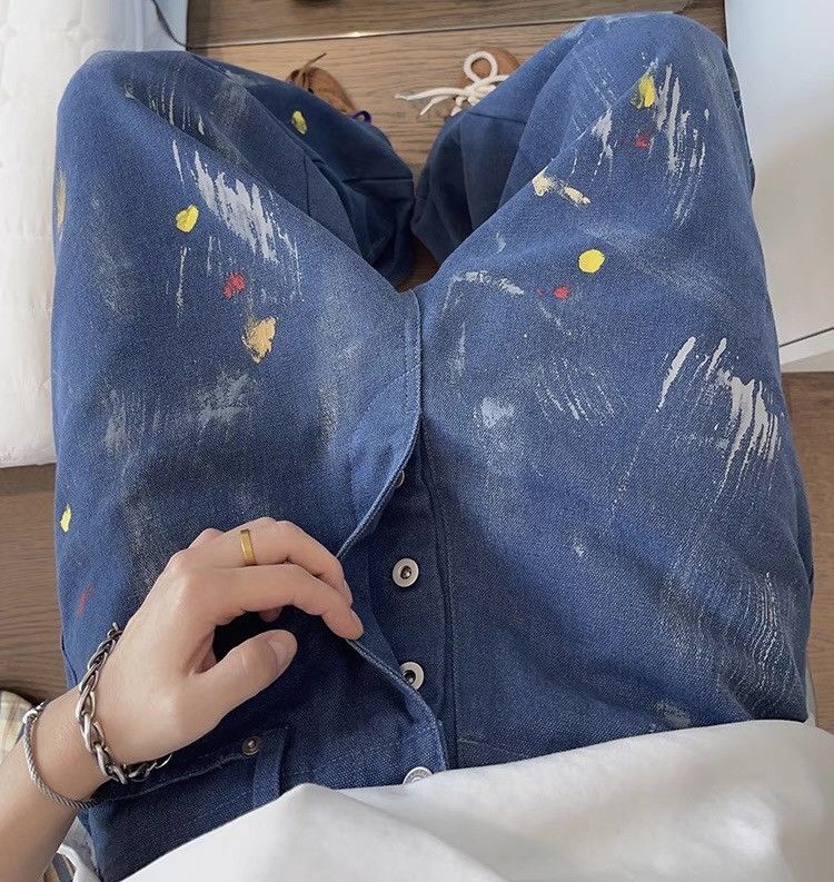 Japanese Brand × Vintage Outdoor retro y2k dirty paint baggy pants Size US 34 / EU 50 - 2 Thumbnail