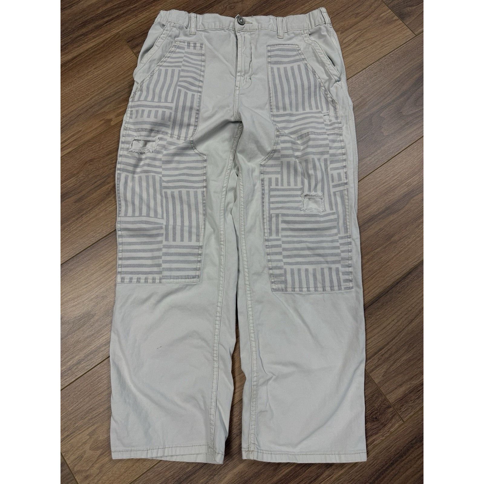 Anthropologie Pilcro Anthropologie Pants Womens 31 White Striped Size 31" - 1 Thumbnail