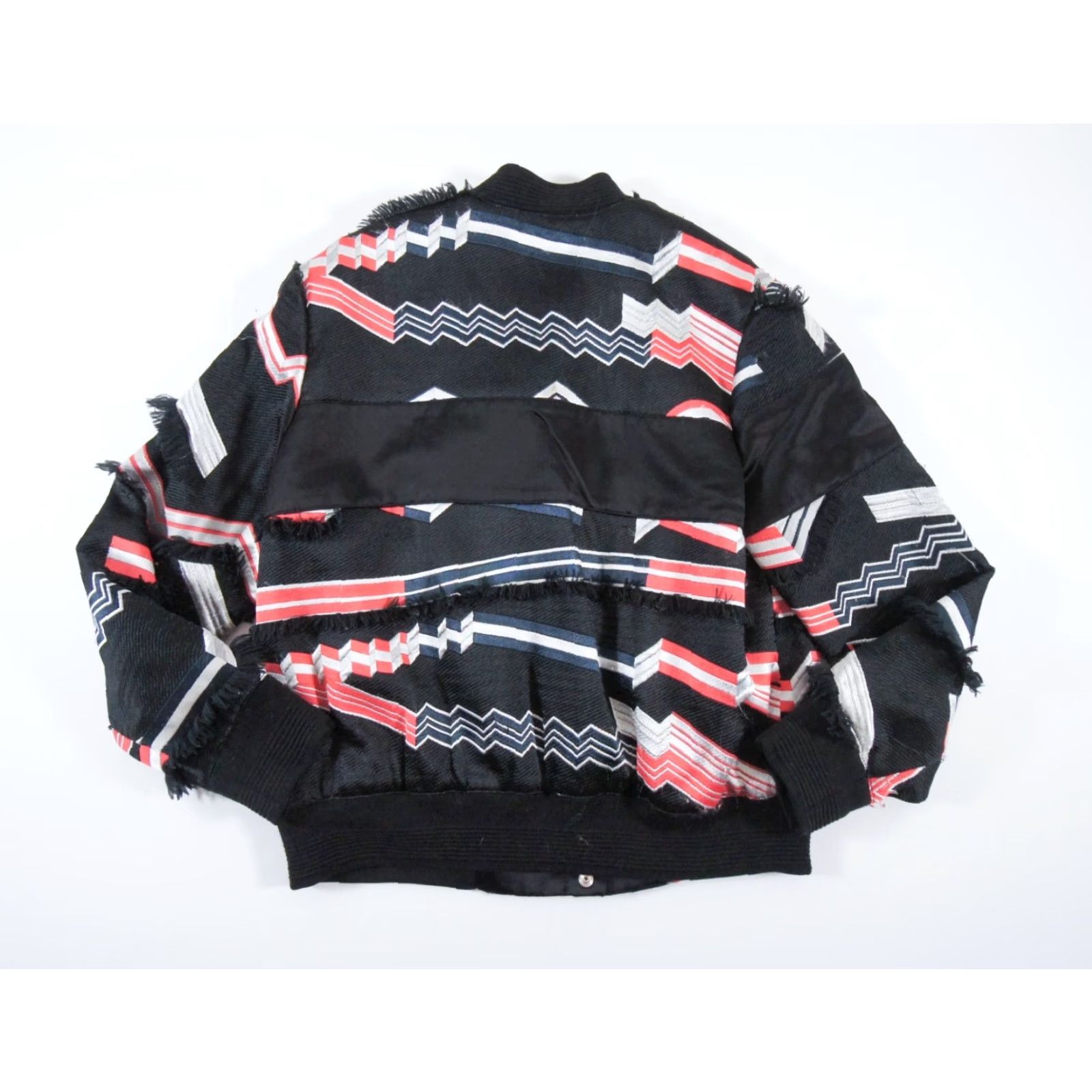 Kenzo KENZO Jacket Men Adult 36 Black Bomber Geometric Frayed Stand-Up Collar Button Closure Streetwear Casual Urban Size US XXS / EU 40 - 6 Thumbnail