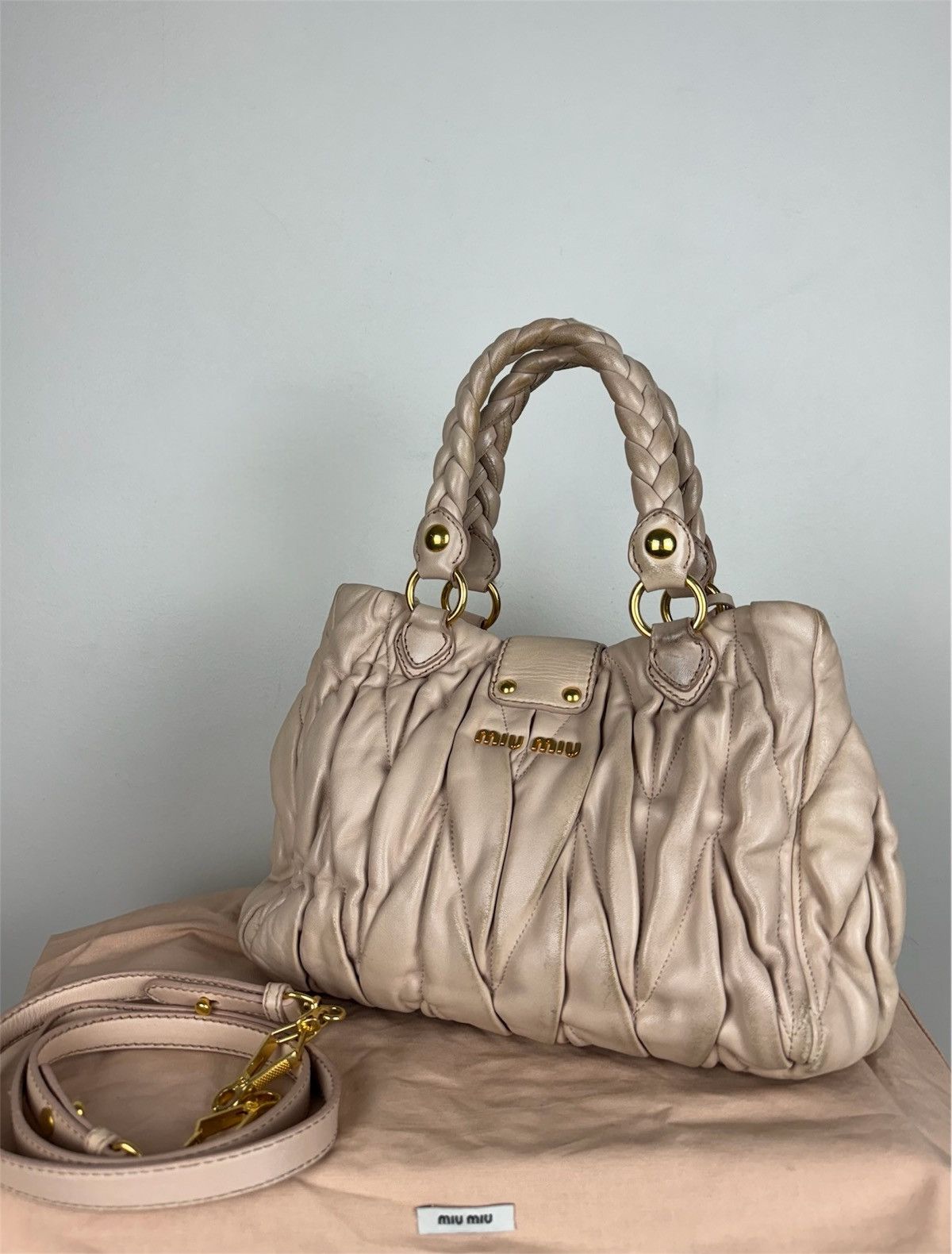 Leather × Miu Miu Leather bag Miu Miu y2k original casual luxury item Size ONE SIZE - 2 Thumbnail