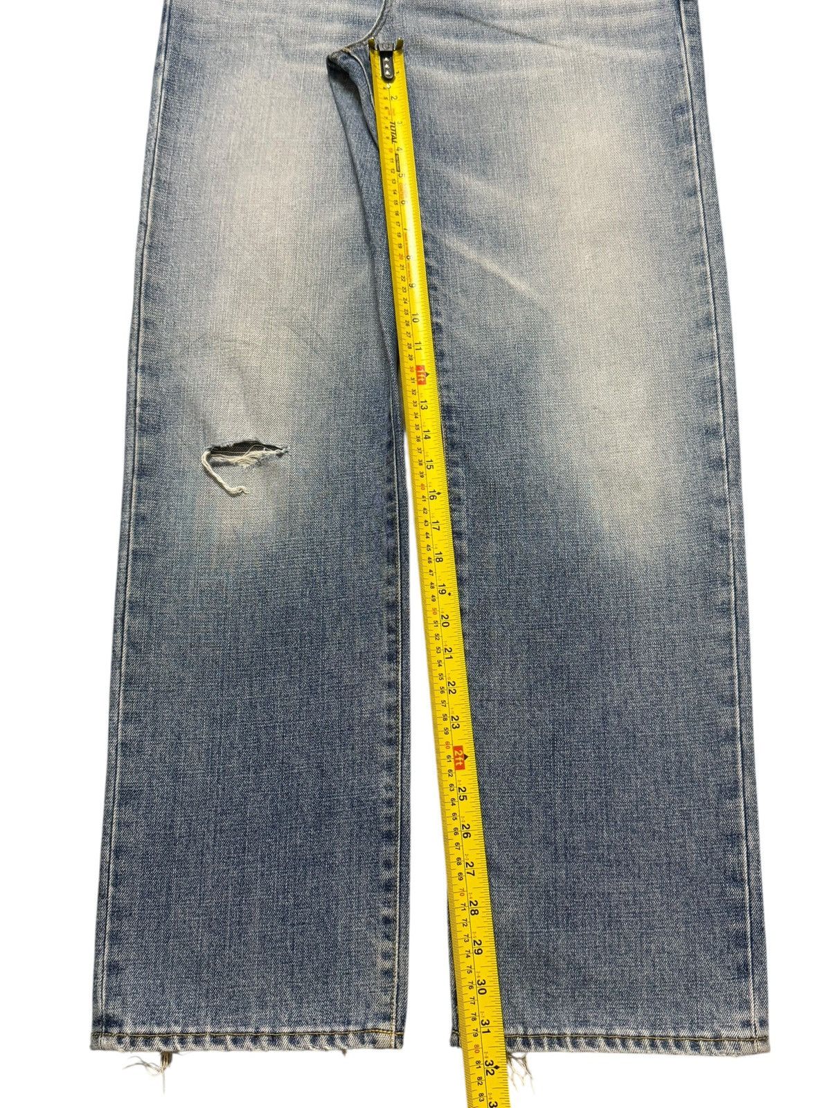 Uniqlo Vintage Y2K Japanese Uniqlo Faded Wash Distress Straight Leg Size US 34 / EU 50 - 10 Thumbnail