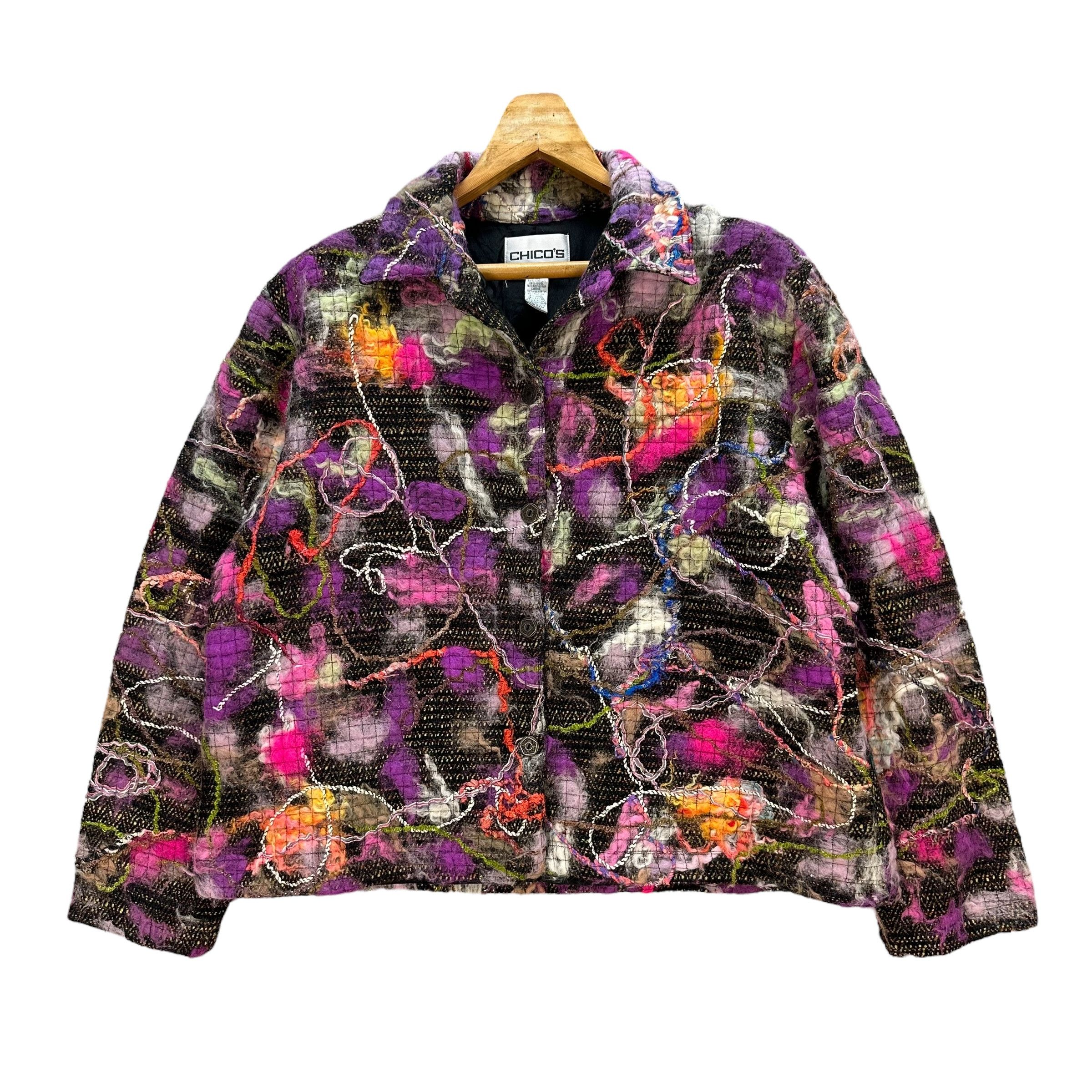 Chicos Chicos Nice Design Multi Color Artwork Jacket #A2-0049 Size L / US 10 / IT 46 - 1 Thumbnail
