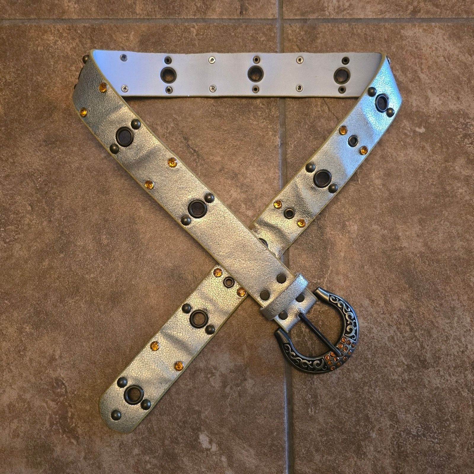 Other Gold Diamond Detailed 40 Belt Size ONE SIZE - 1 Thumbnail