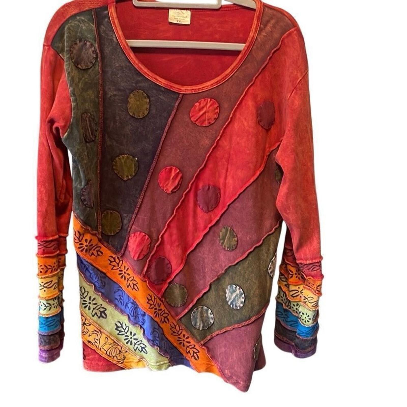 Designer Vintage boho festival top by Greater Good 2 xl Size XXL / US 16-18 / IT 52-54 - 1 Thumbnail