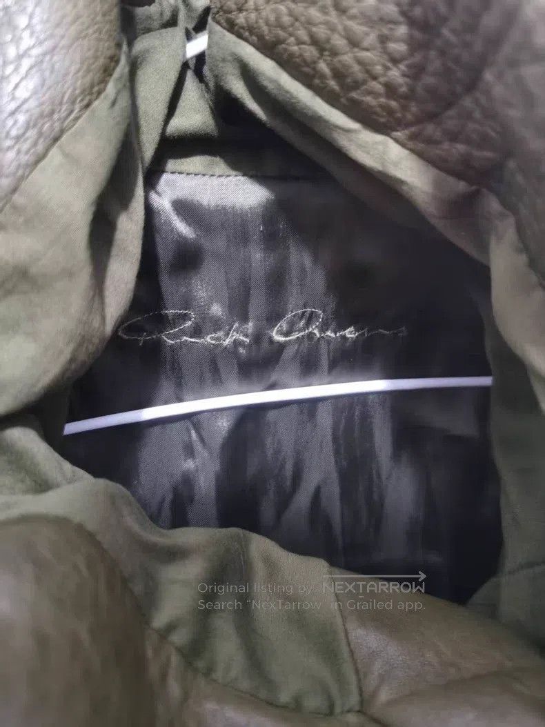 Rick Owens RICK OWENS Military Green Leather Jacket Size S / US 4 / IT 40 - 4 Thumbnail