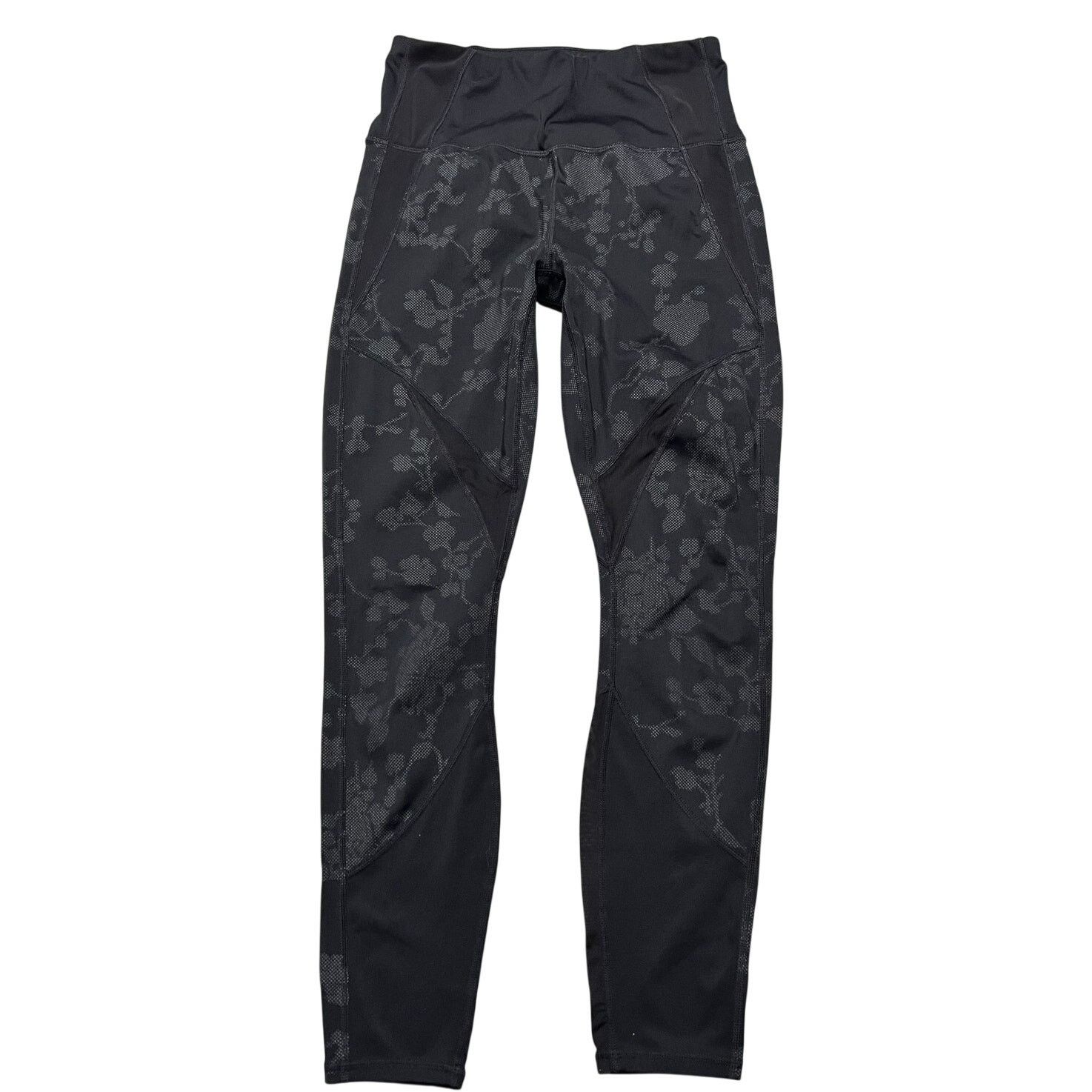 Athleta Athleta Women’s Gray Floral Mesh Panel Athletic Leggings - S Size 26" / US 2 / IT 38 - 1 Thumbnail
