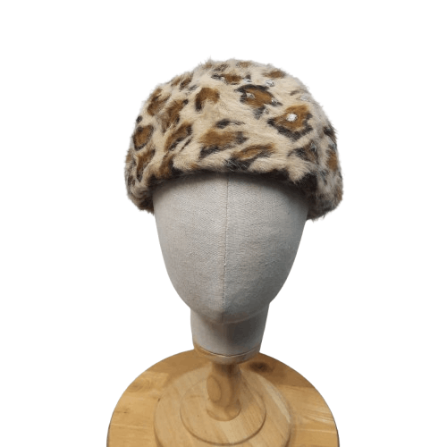 Tornado Mart 💥 Japanese brand punk rock style leopard fur beret hat Size ONE SIZE - 1 Thumbnail
